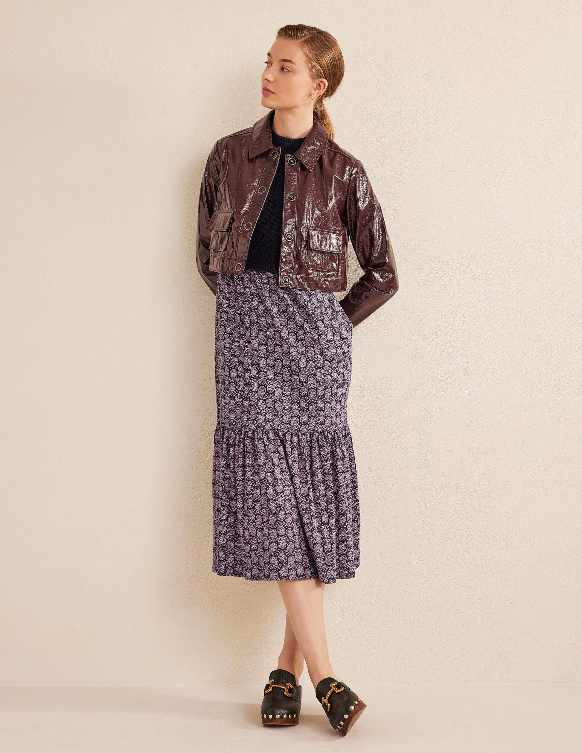 Emma Tiered Jersey Midi Dress-French Navy, Paisley Heart-4