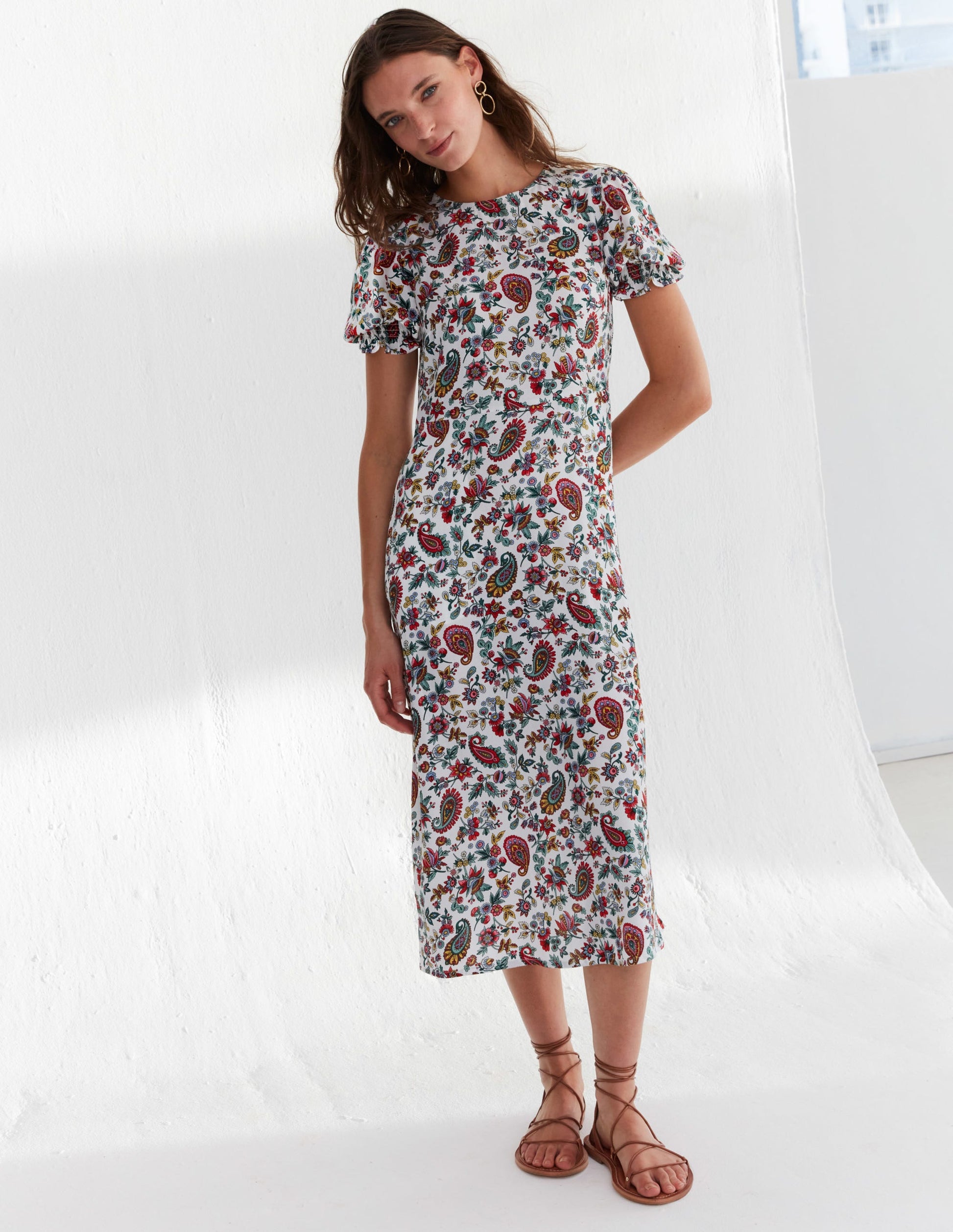 Corinne Midi Tea Dress-Multi, Dandelion Paisley-5
