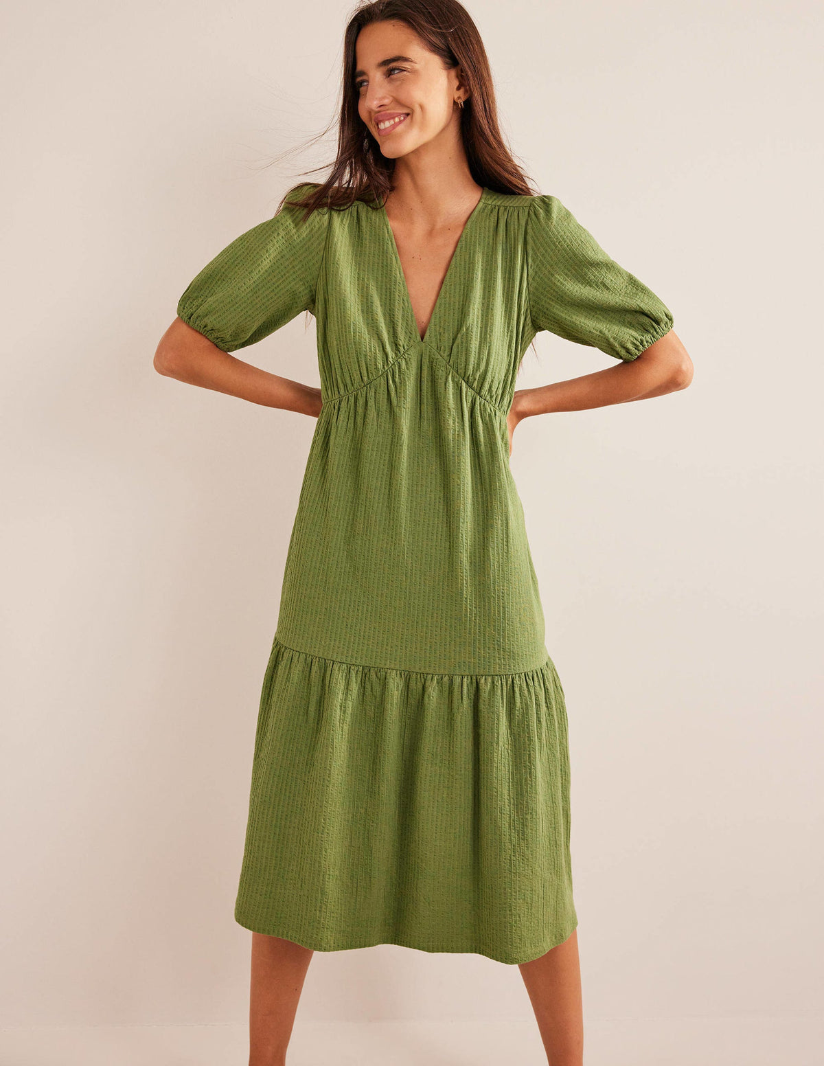 Jersey Seersucker Dress-Rose Violet - Image 1