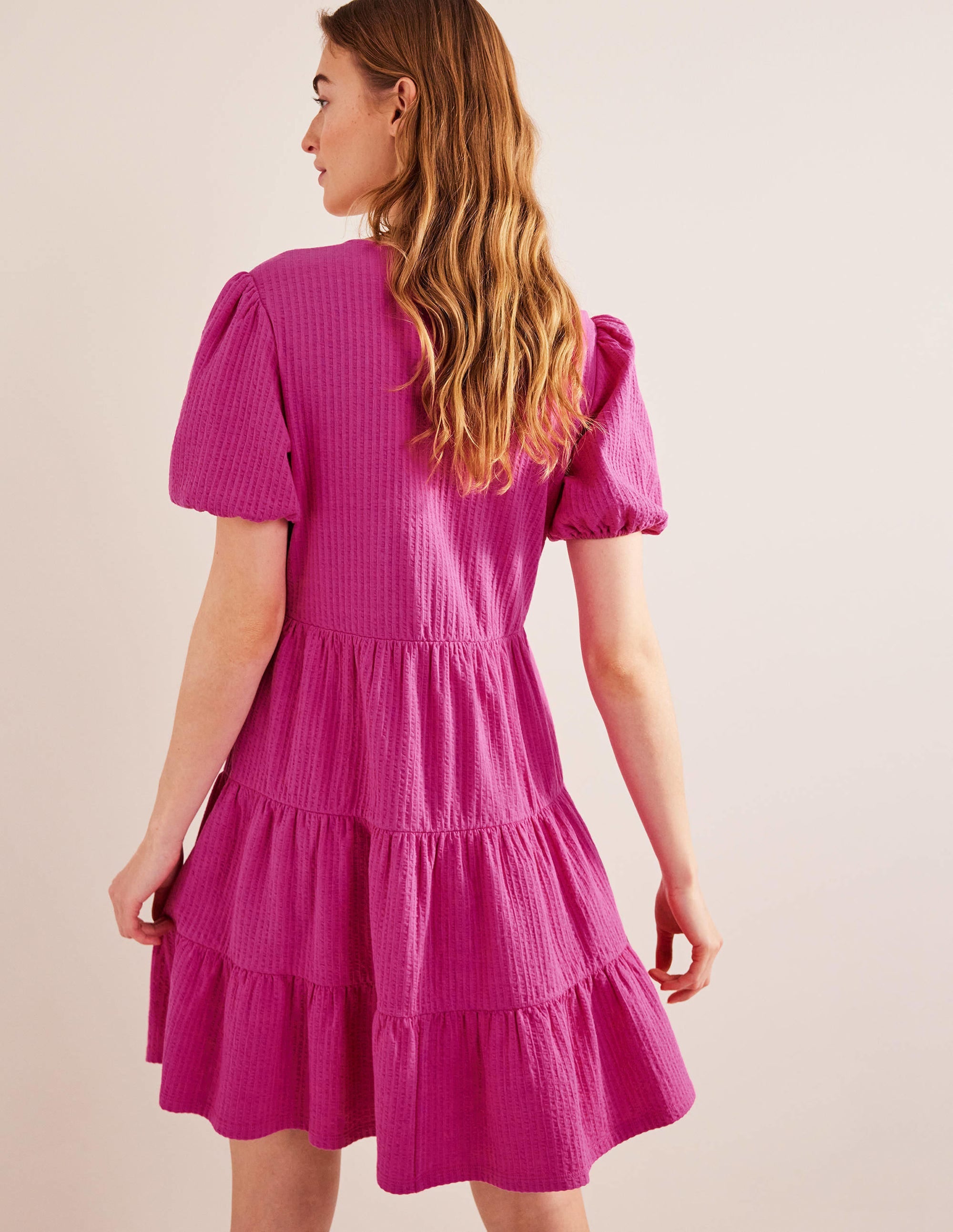 Jersey Seersucker Dress-Rose Violet - Image 3
