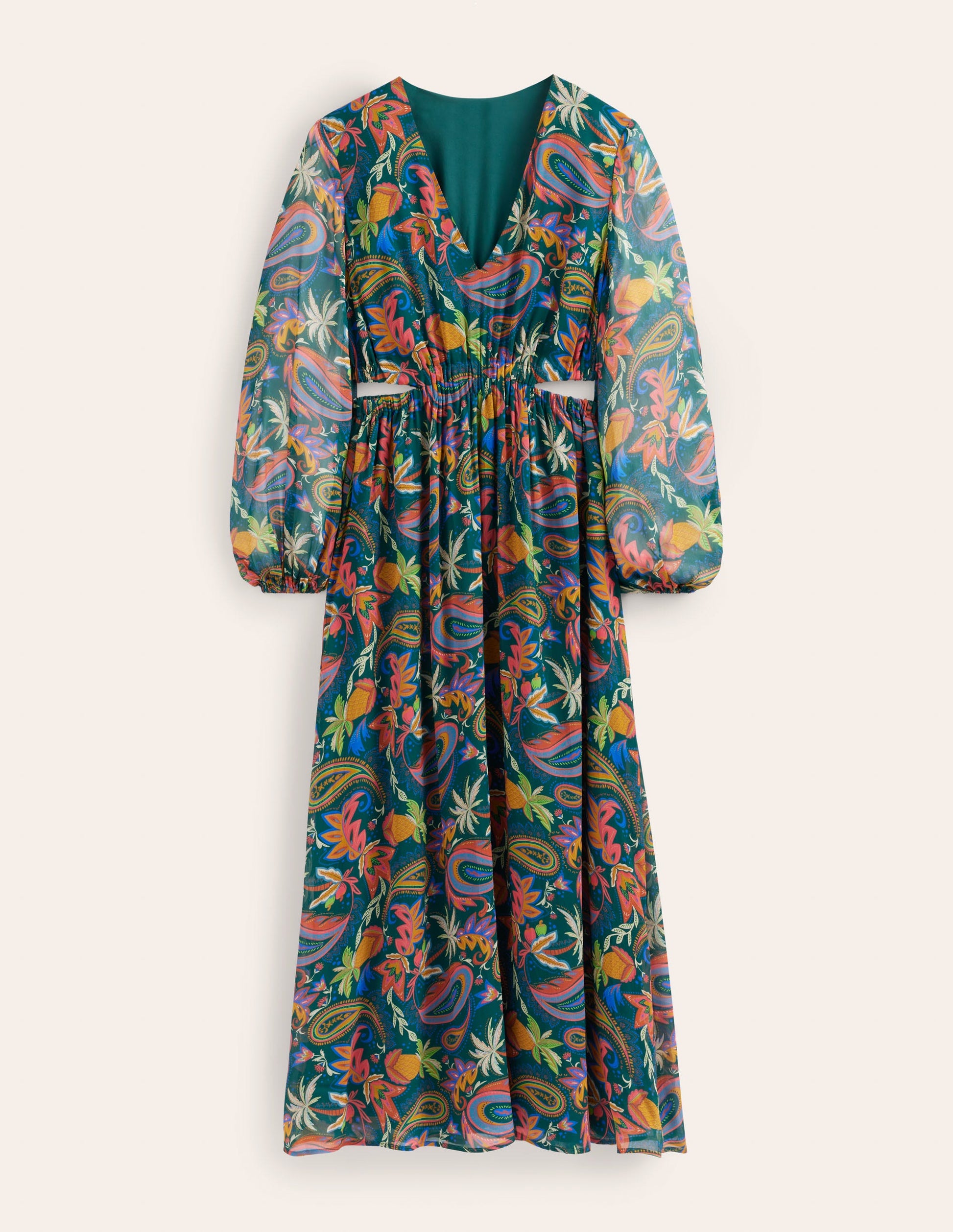 Cut Out Detail Maxi Dress-Emerald Night, Paradise-2