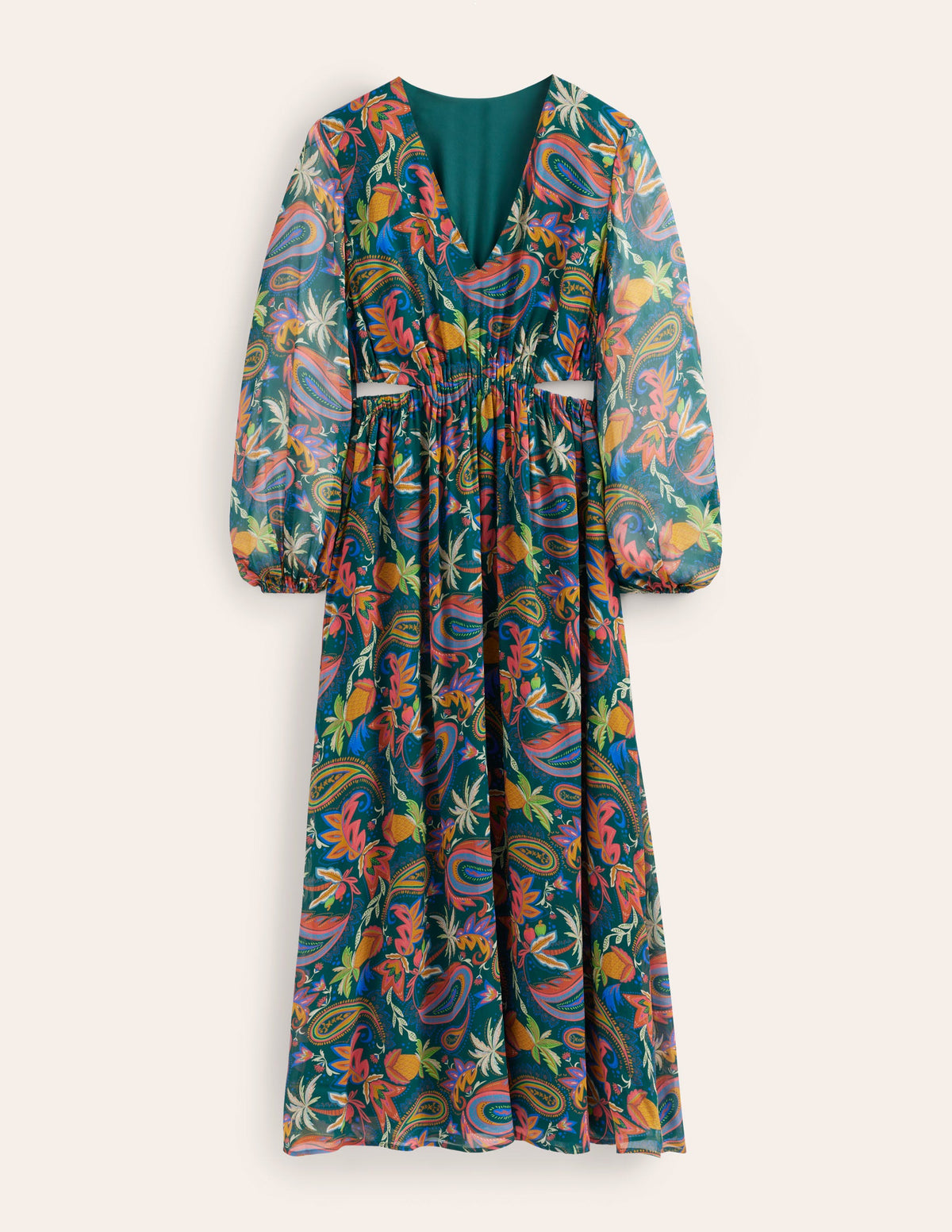 Cut Out Detail Maxi Dress-Emerald Night, Paradise - Image 2