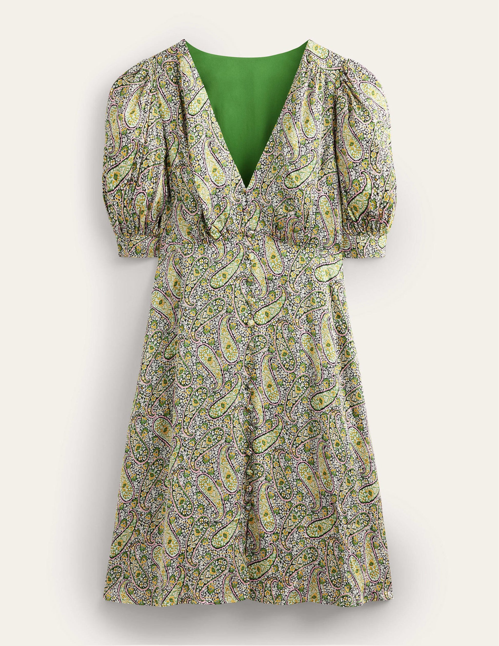 Satin Tea Dress-Park Ranger, Paisley Blooms-2