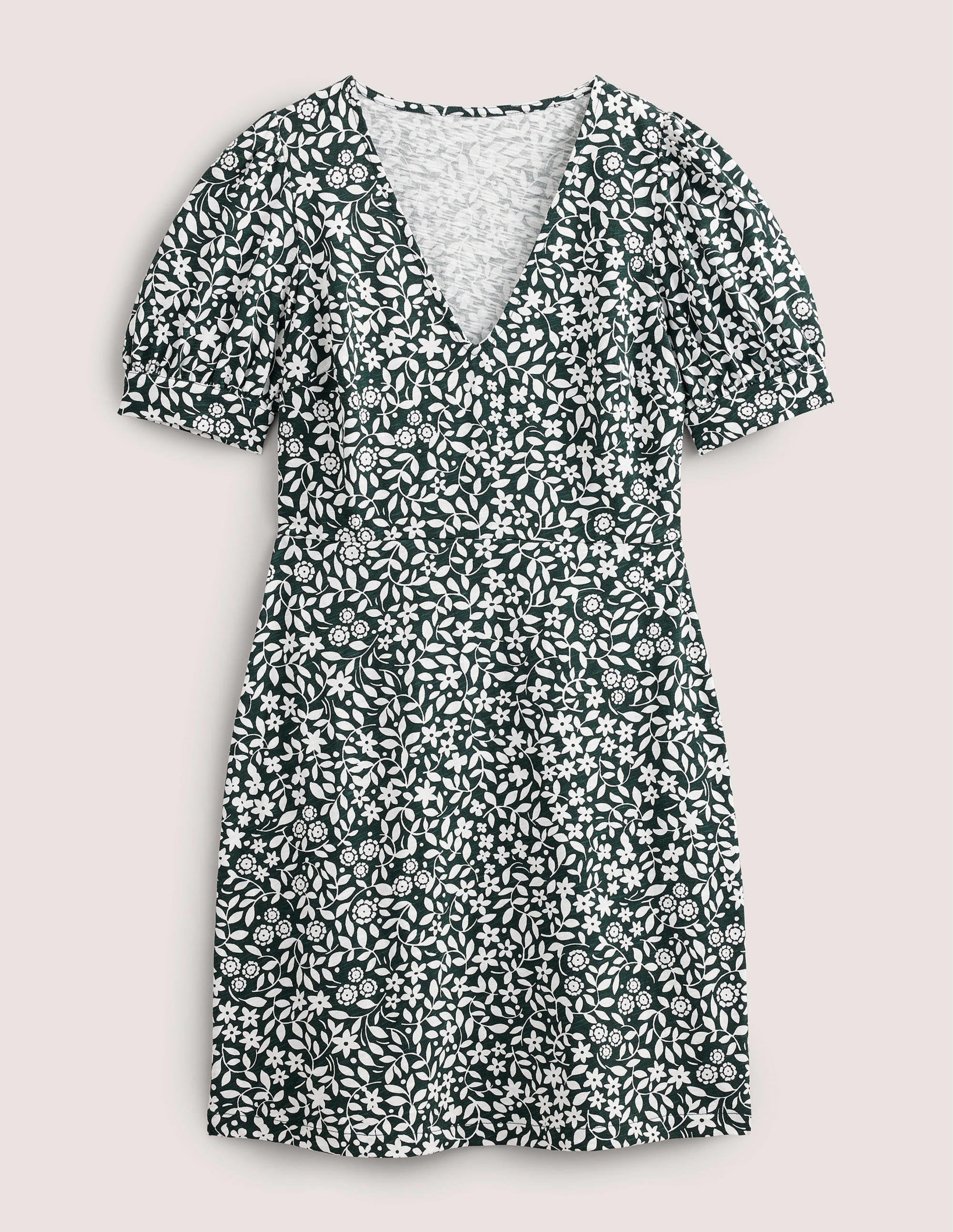 V-Neck Jersey Mini Dress-Chatsworth, Sunflower Pop - Image 7