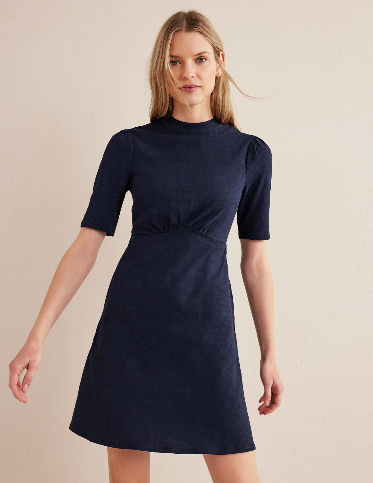 Jersey Mini Dress-Navy - Image 4