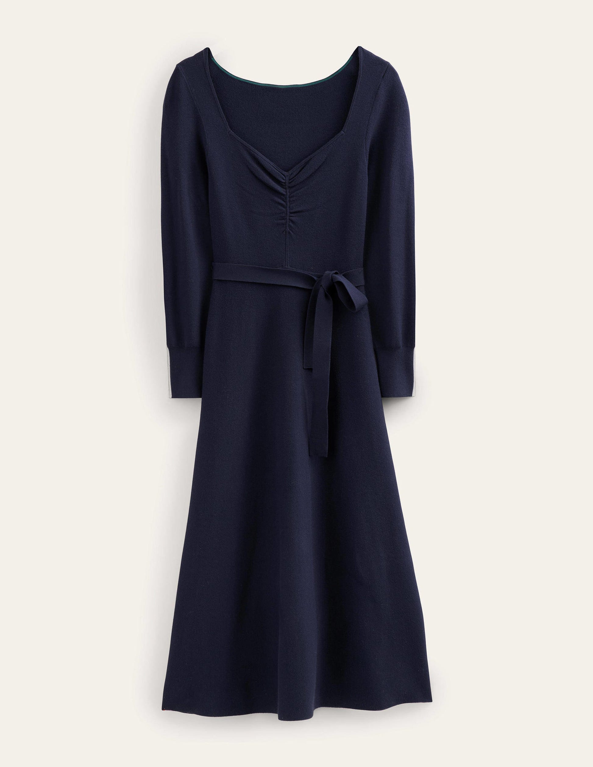 Sweetheart Midi Knitted Dress-Navy-5