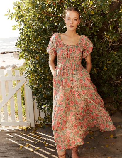 Scoop Neck Maxi Dress-Multi, Gardenia Whirl-5