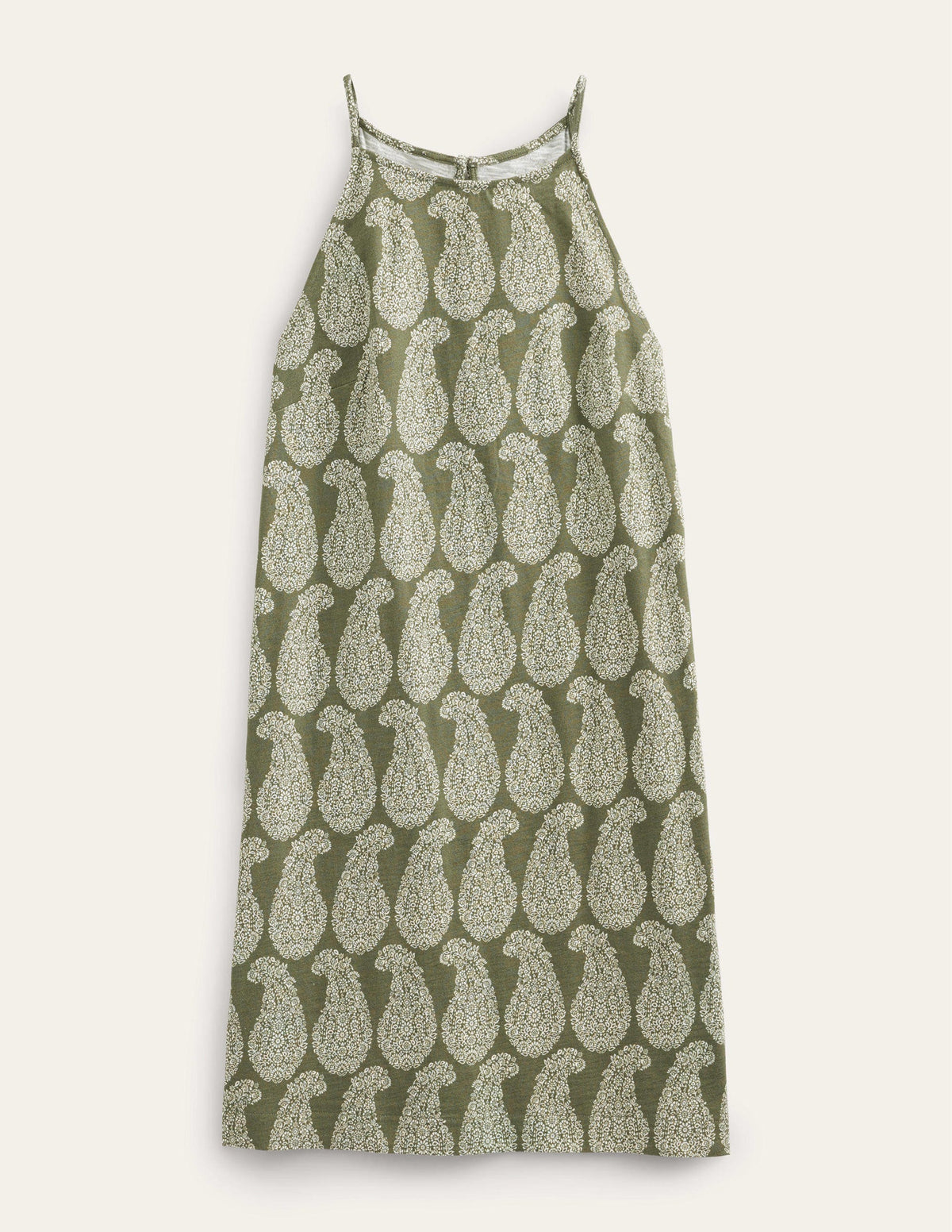 Racer Neck Jersey Mini Dress-Spruce, Sweet Paisley-5