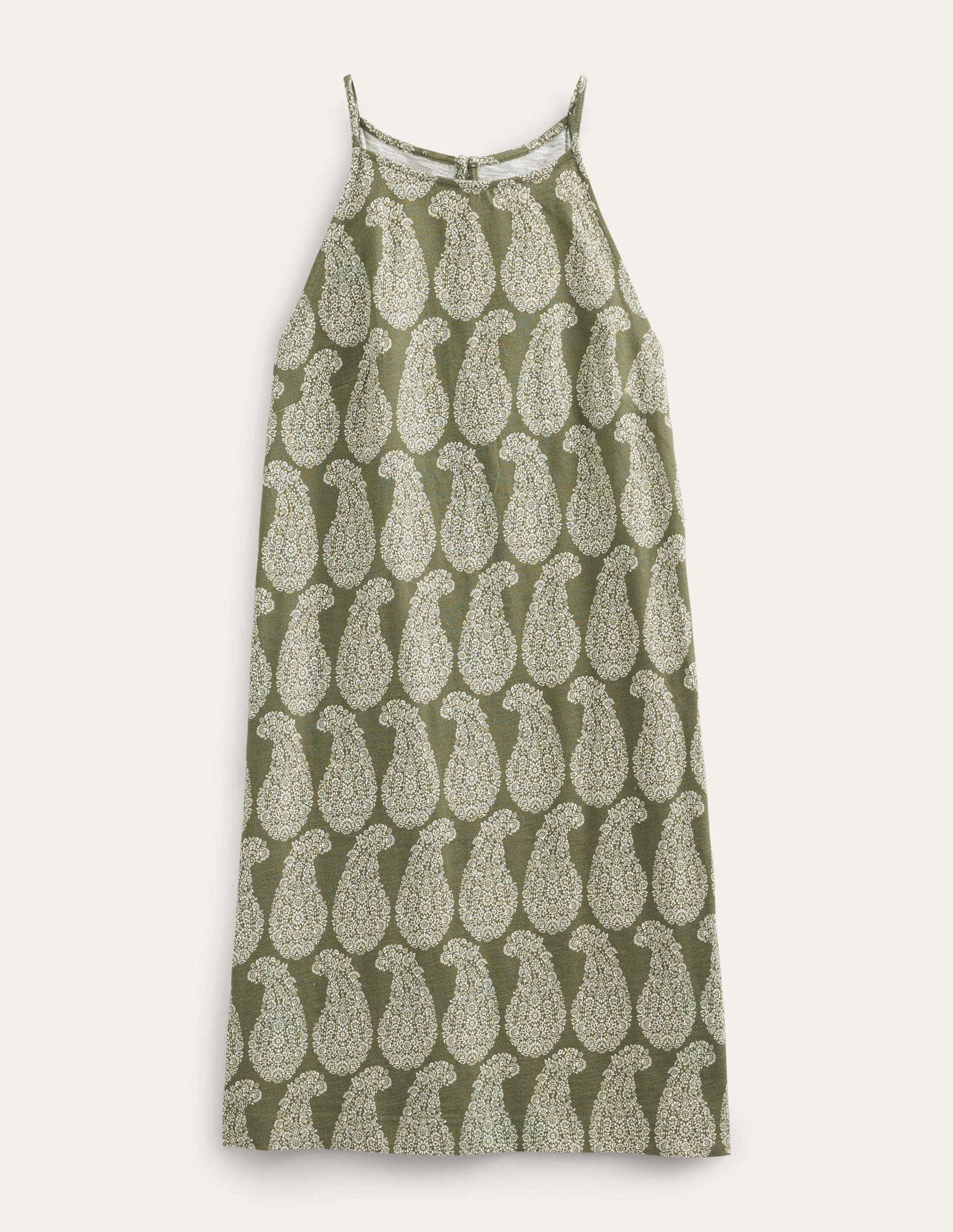 Racer Neck Jersey Mini Dress-Spruce, Sweet Paisley - Image 5