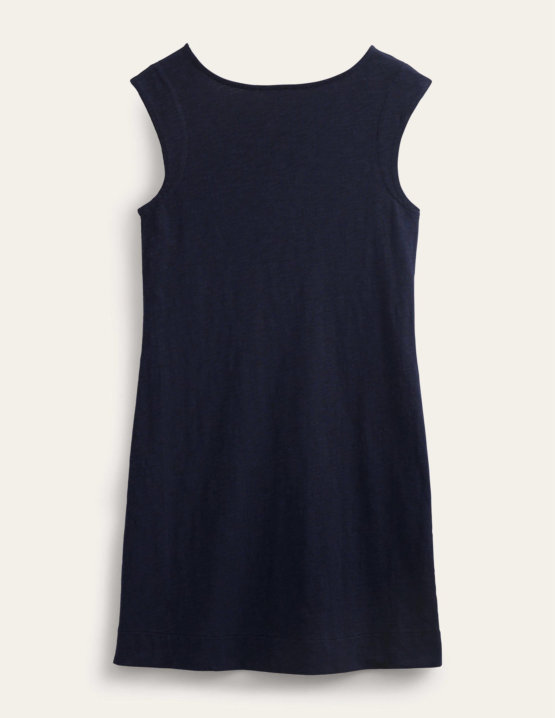Sleeveless Jersey Shift Dress-Navy-5