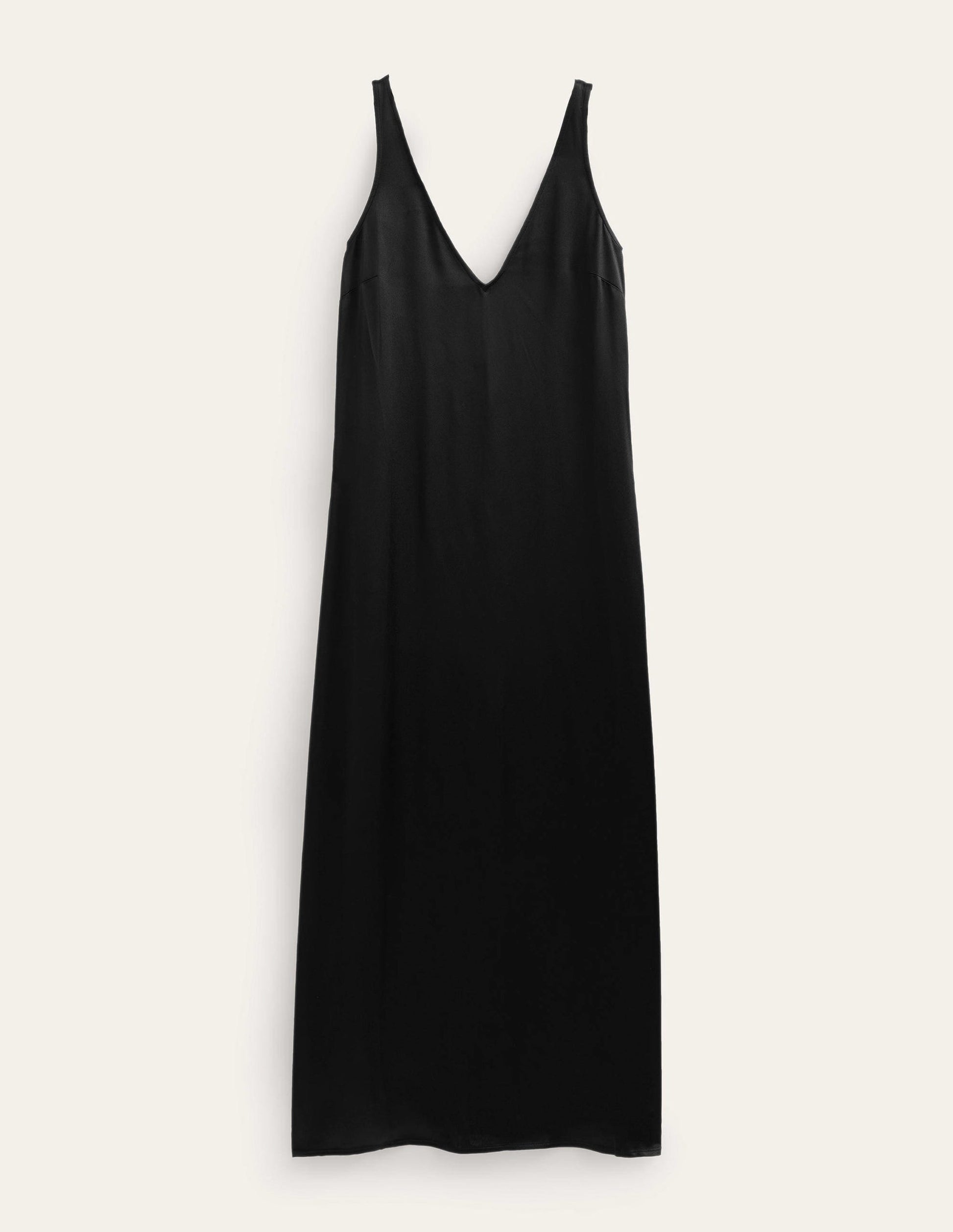 Satin Slip Maxi Dress-Black-5