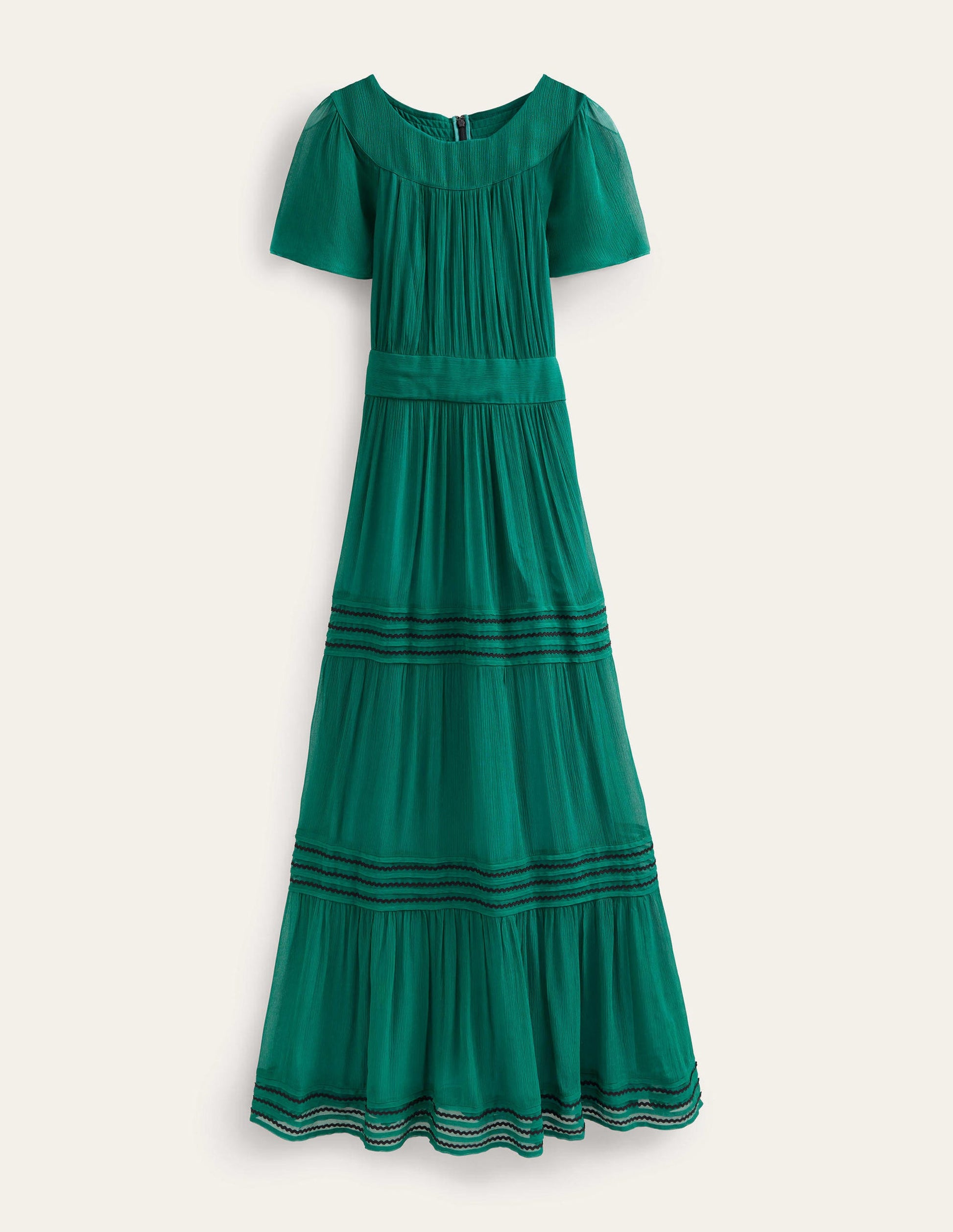 Trim Detail Maxi Dress-Deep Forest-5