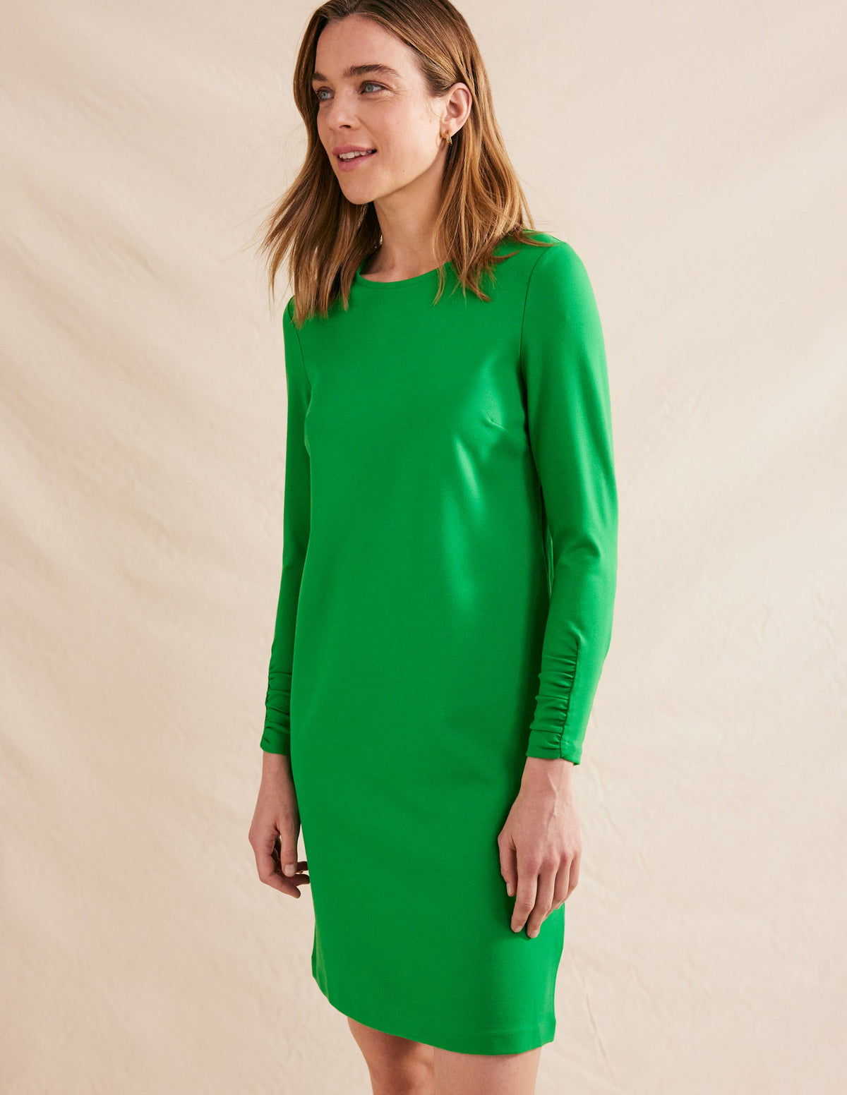 Statement Mini Jersey Dress-Green Bee-4