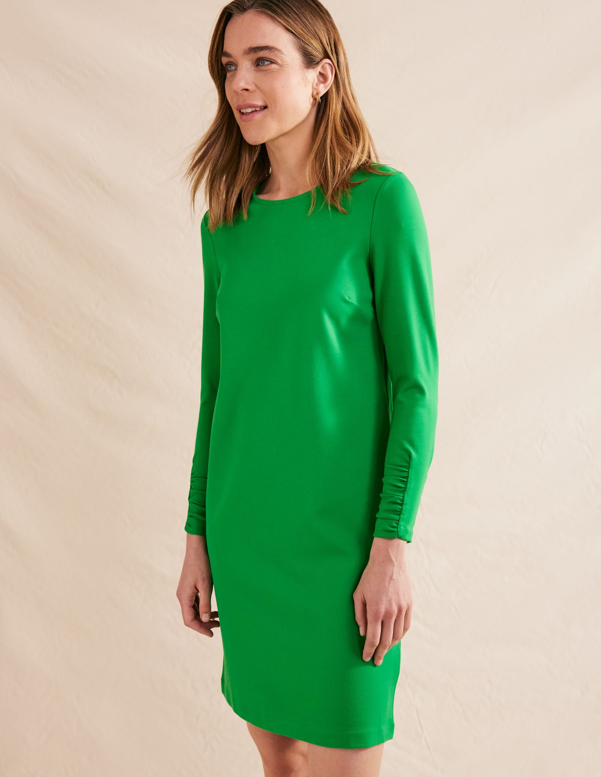 Statement Mini Jersey Dress-Green Bee - Image 4