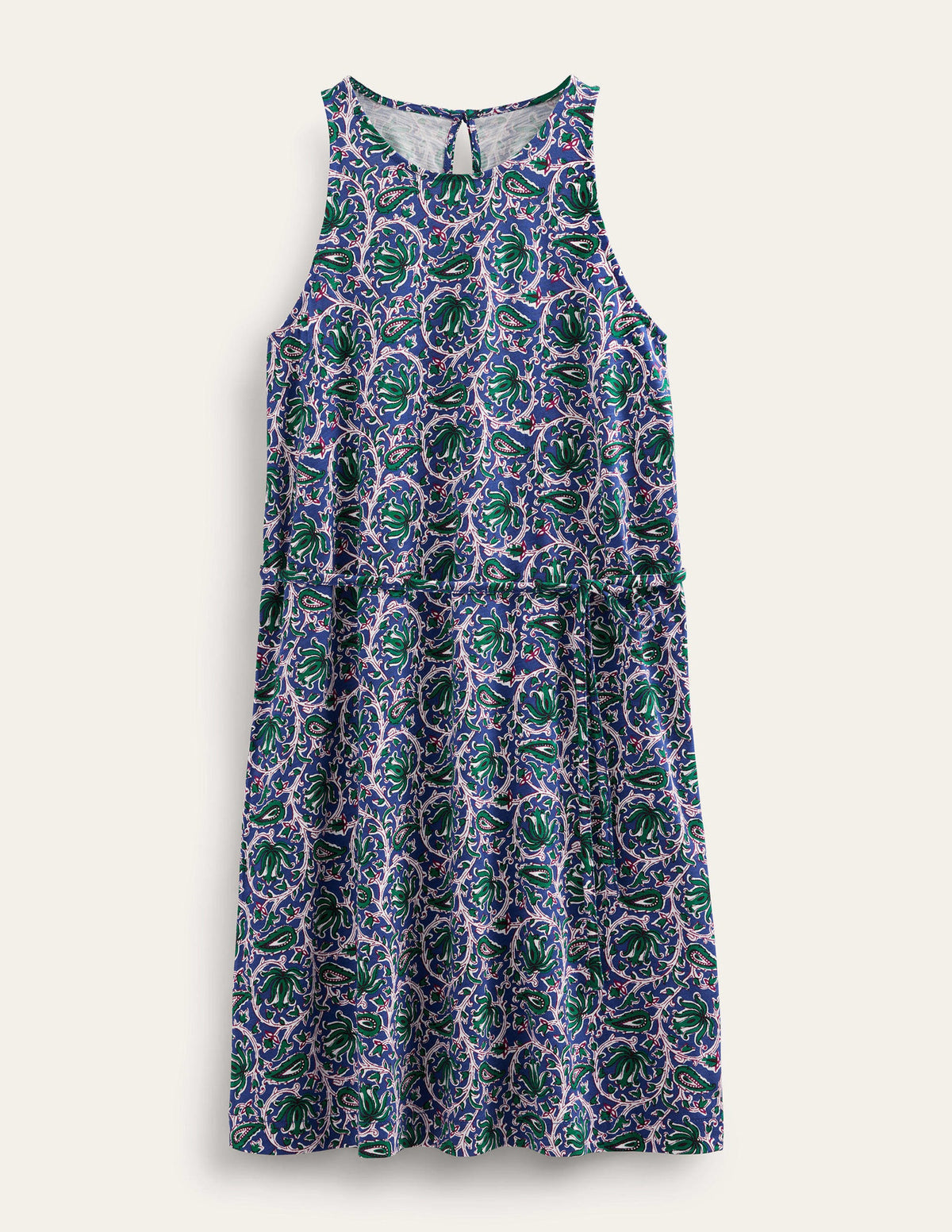 Swing Jersey Dress-Blue Wave, Botanic Vine - Image 5