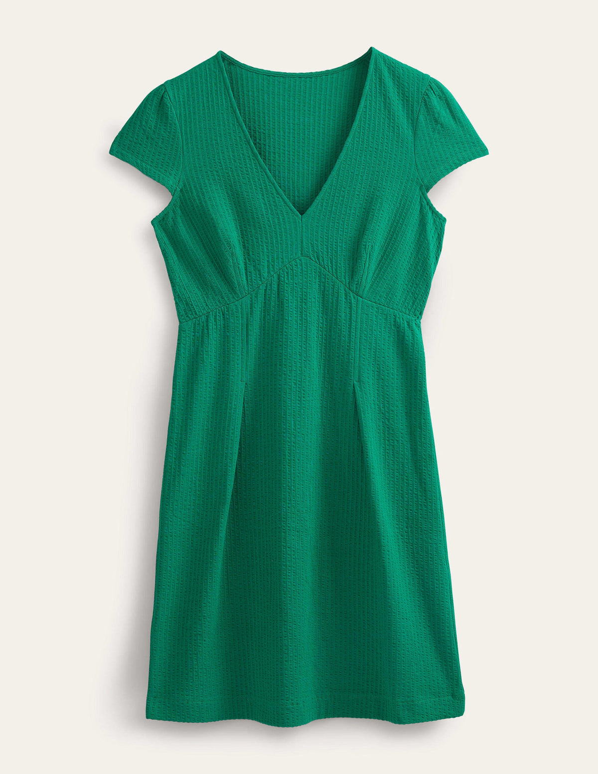 Seersucker Jersey Tea Dress-Bright Emerald - Image 6
