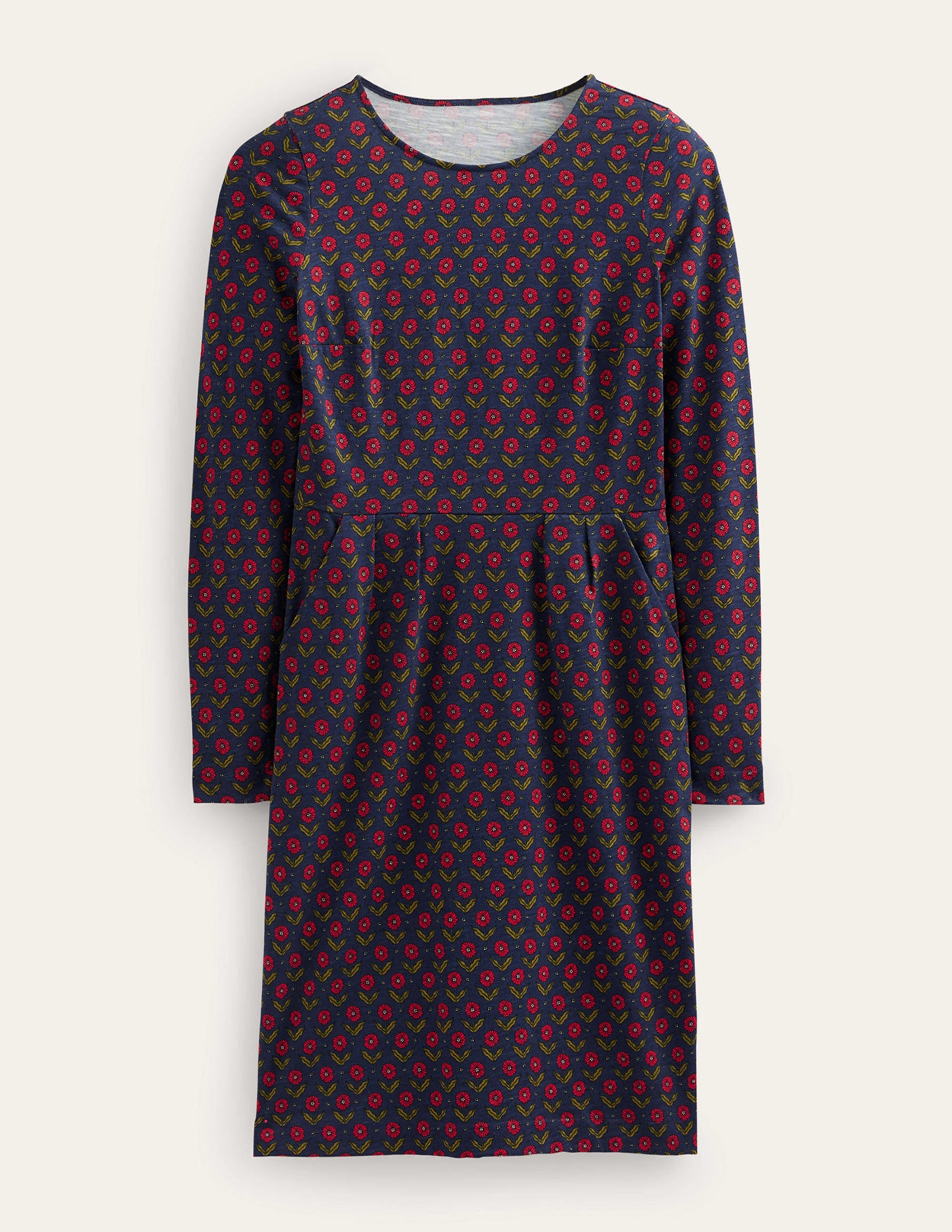 Penelope Jersey Dress-Navy, Daisy Foliage - Image 5