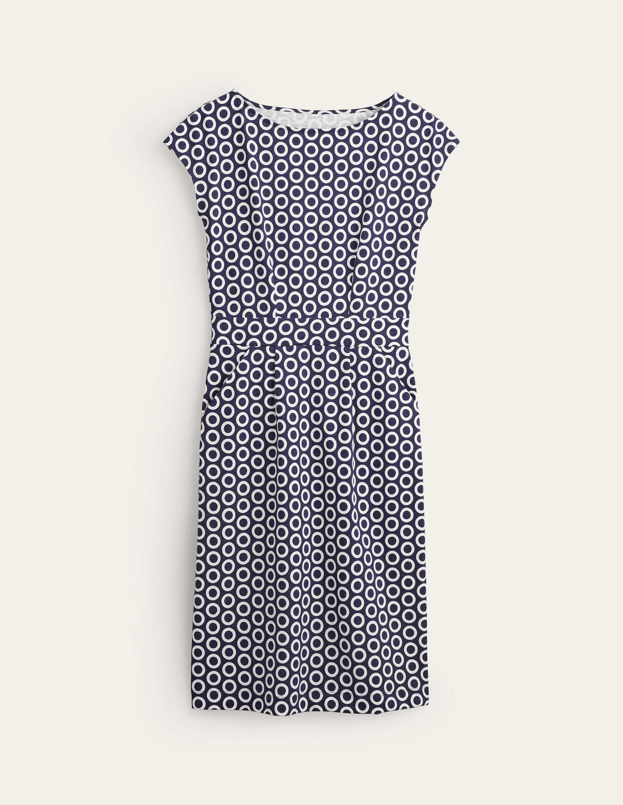 Florrie Jersey Dress-French Navy, Hoops - Image 5
