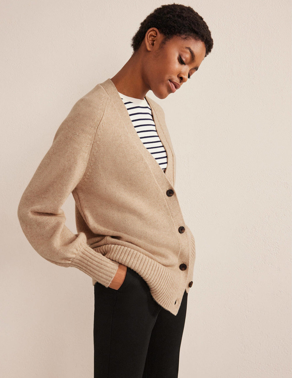 Long Cashmere Cardigan-Chinchilla Melange - Image 1