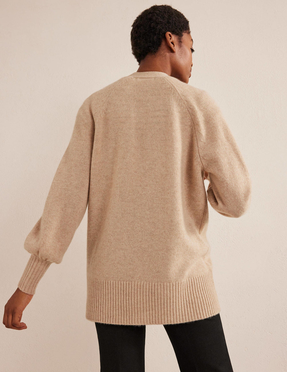 Long Cashmere Cardigan-Chinchilla Melange-3