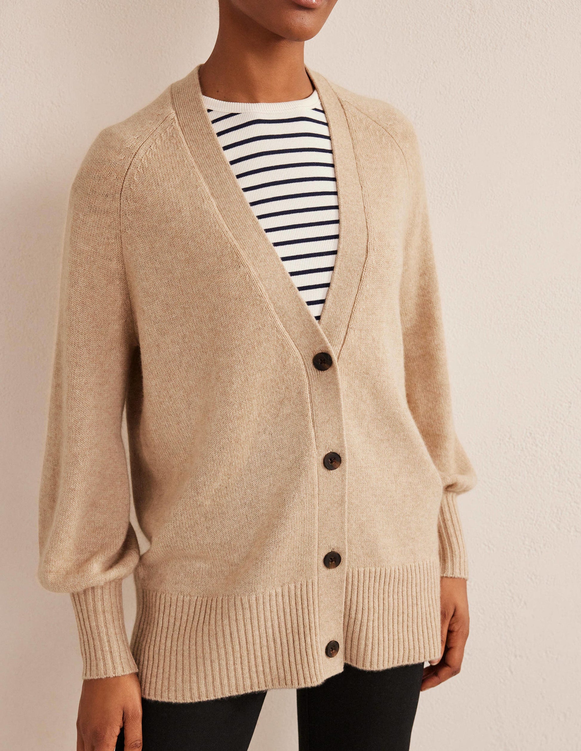 Long Cashmere Cardigan-Chinchilla Melange-4