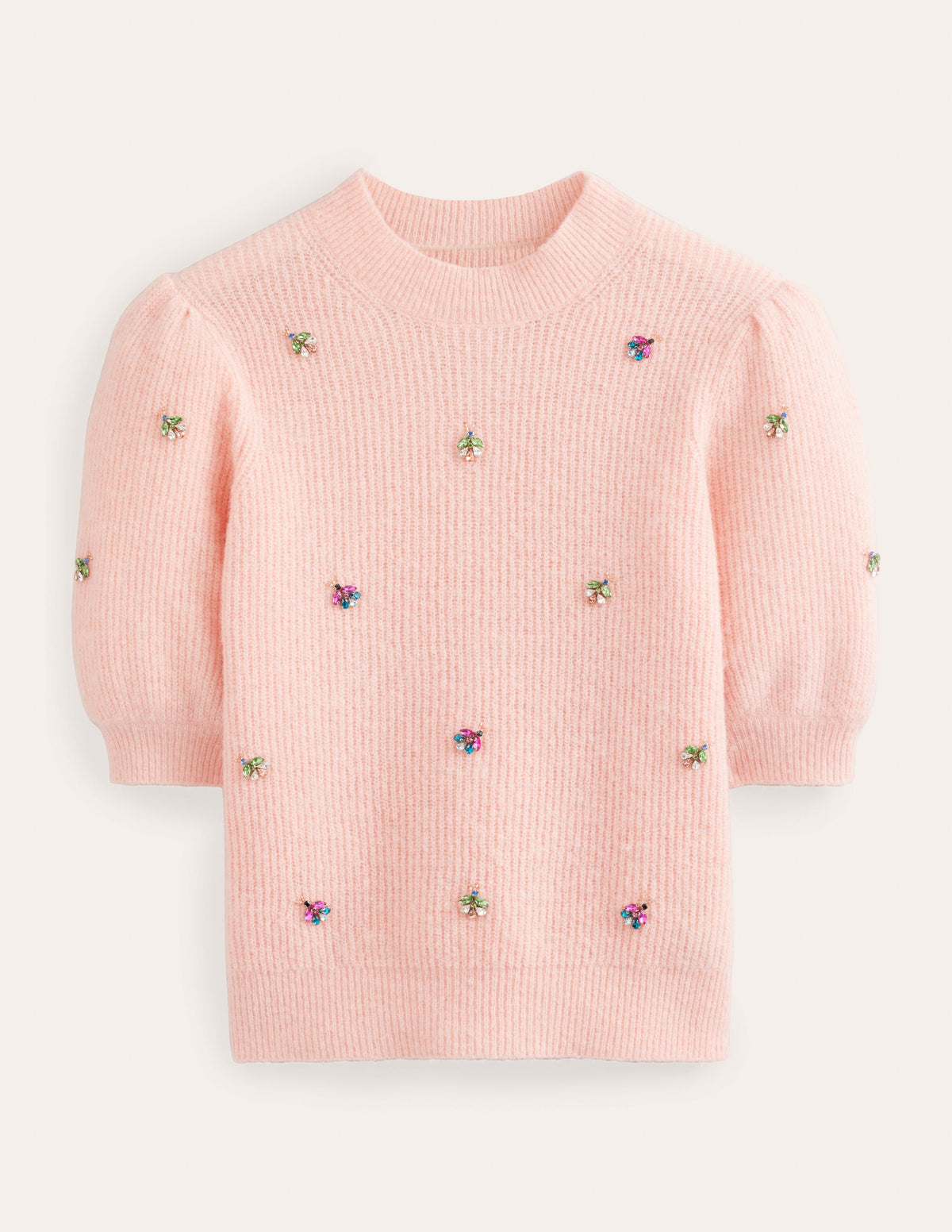 Embellished Fluffy T-shirt-Marshmallow - Image 5