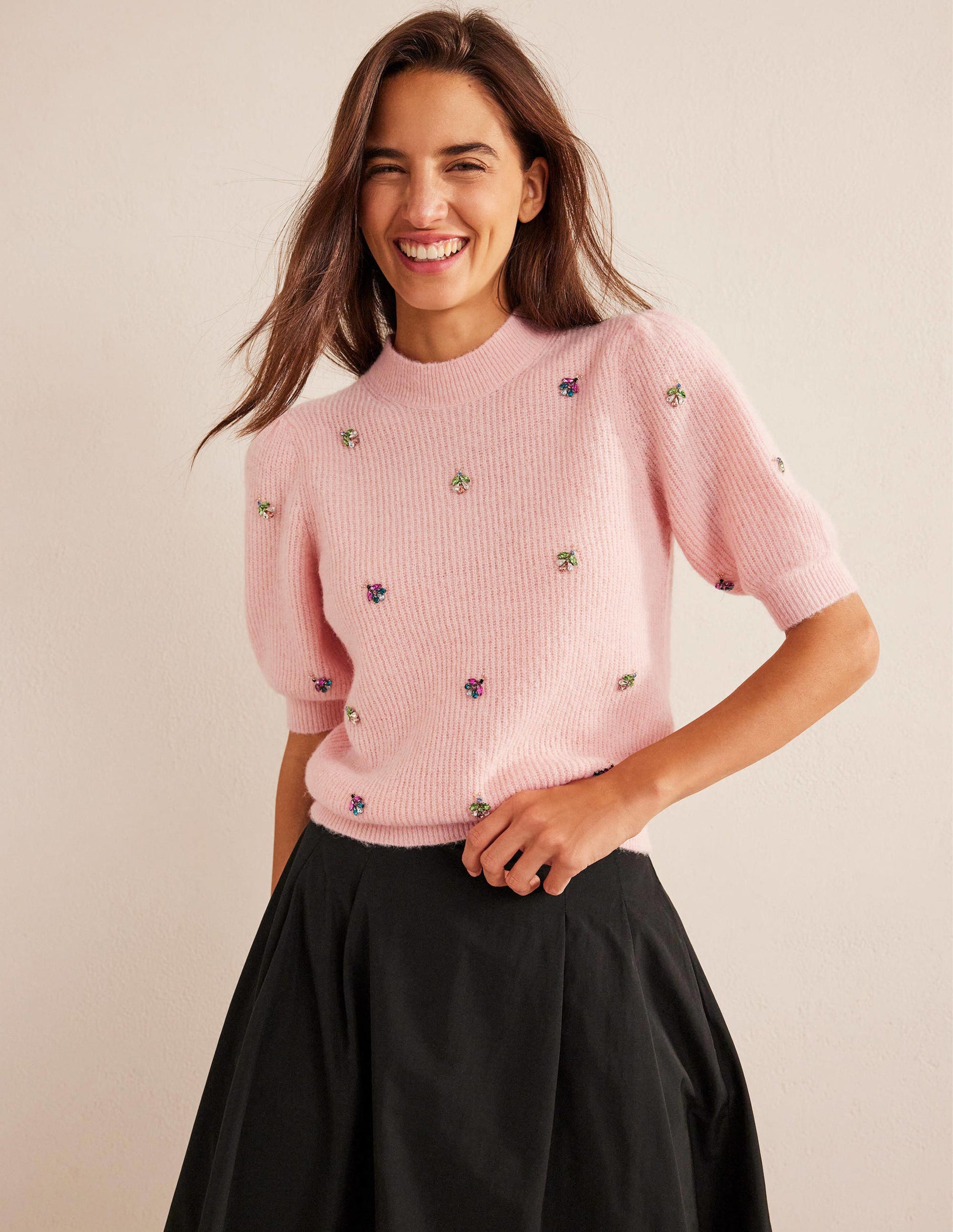 Embellished Fluffy T-shirt-Marshmallow-1