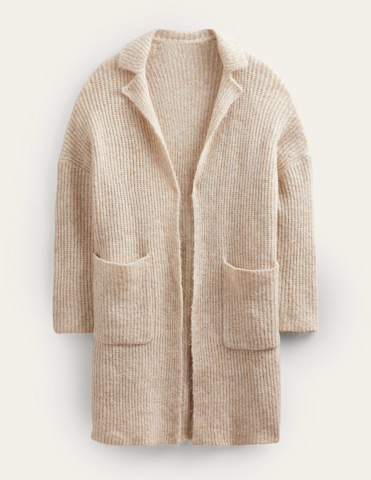 Fluffy Ribbed Coatigan-Oatmeal Melange - Image 5
