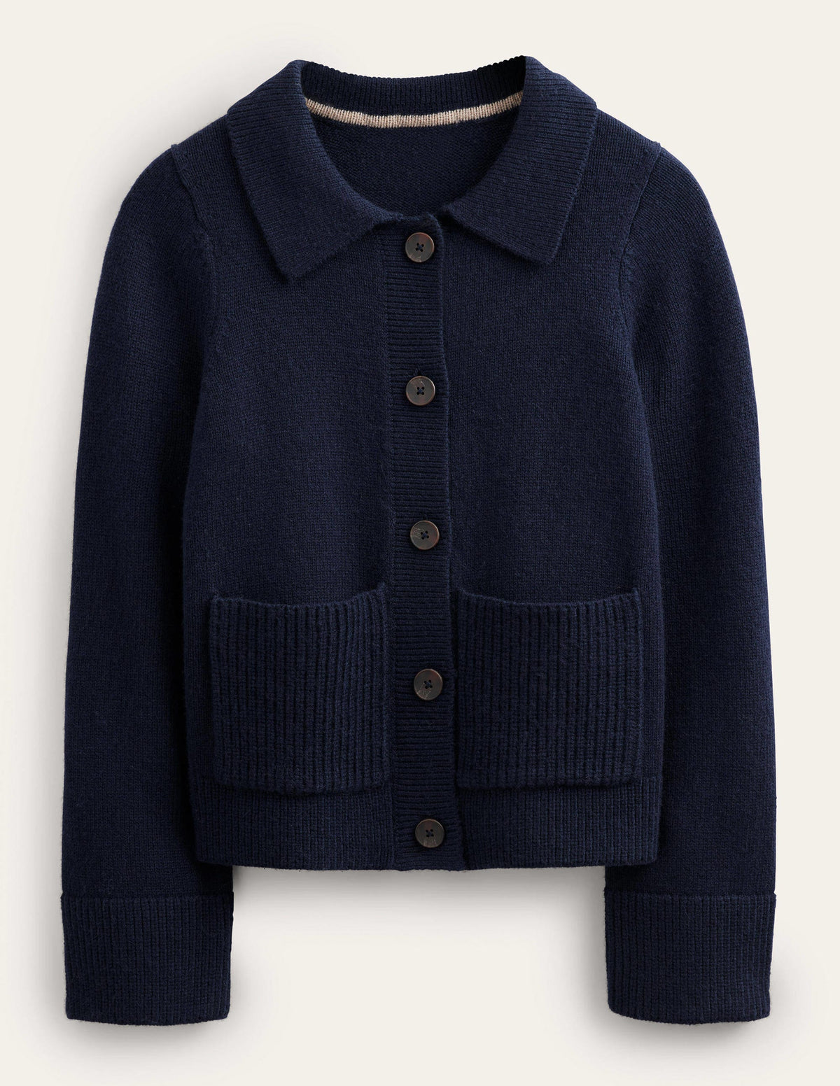 Collared Cardigan-Navy-5