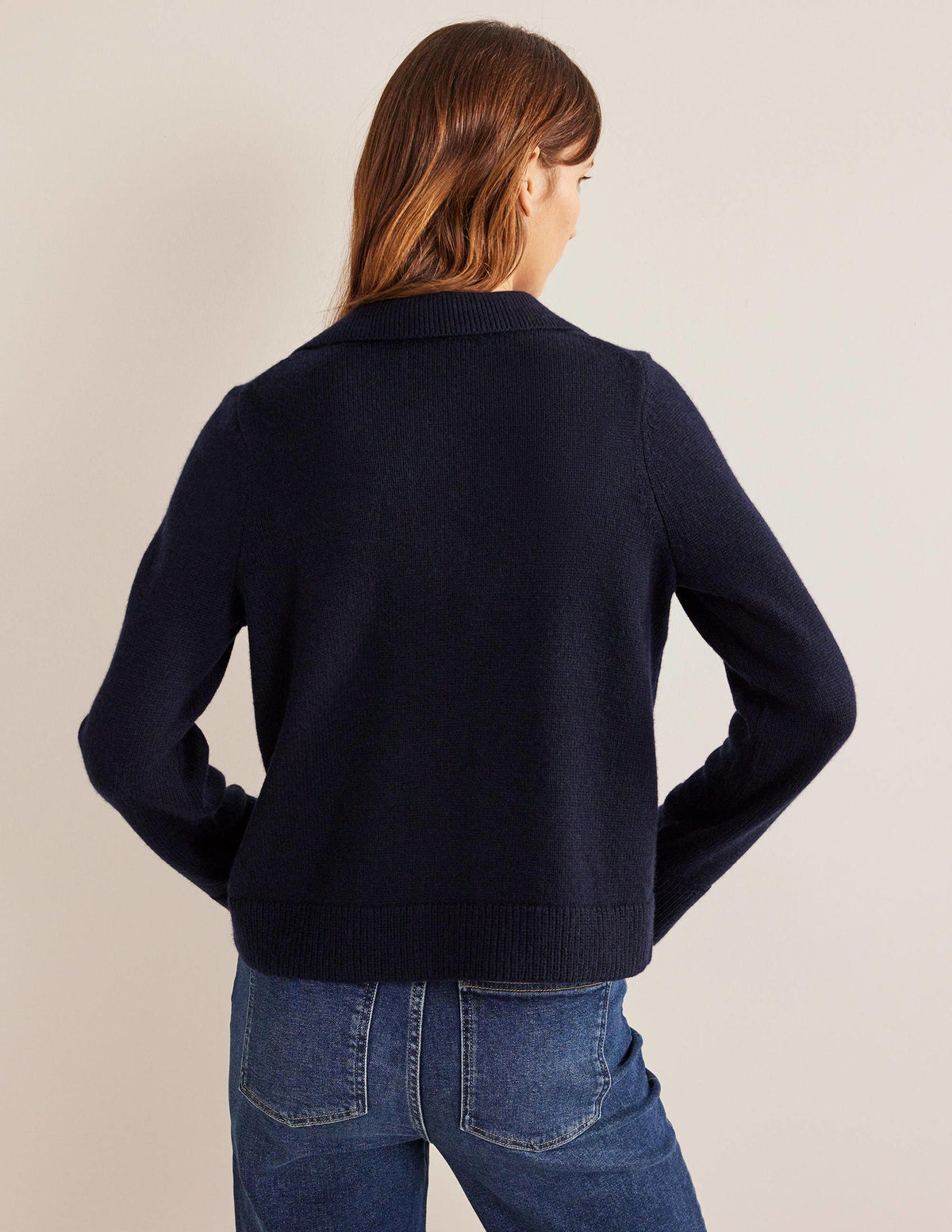 Collared Cardigan-Navy - Image 3