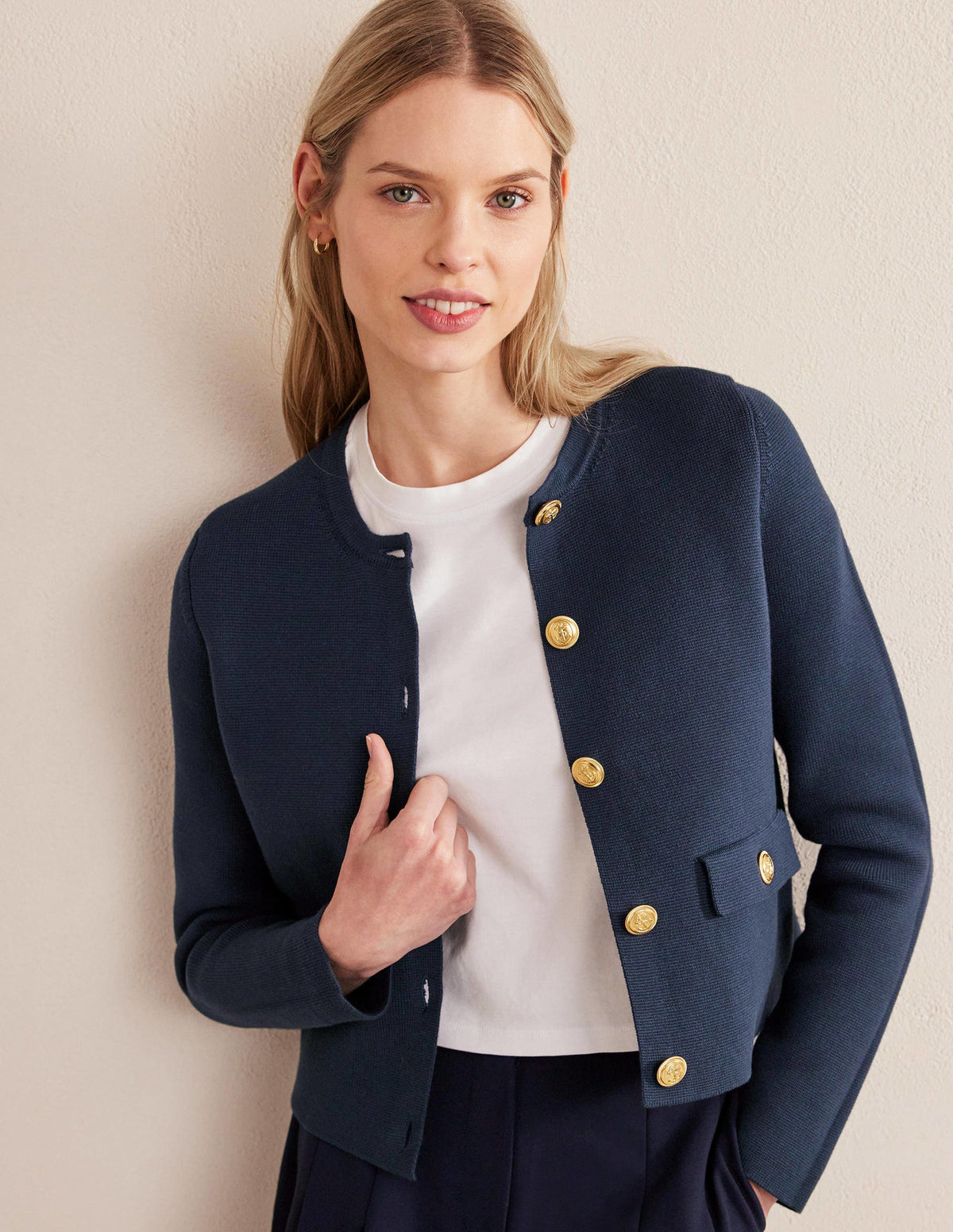 Holly Knitted Jacket-Navy-1