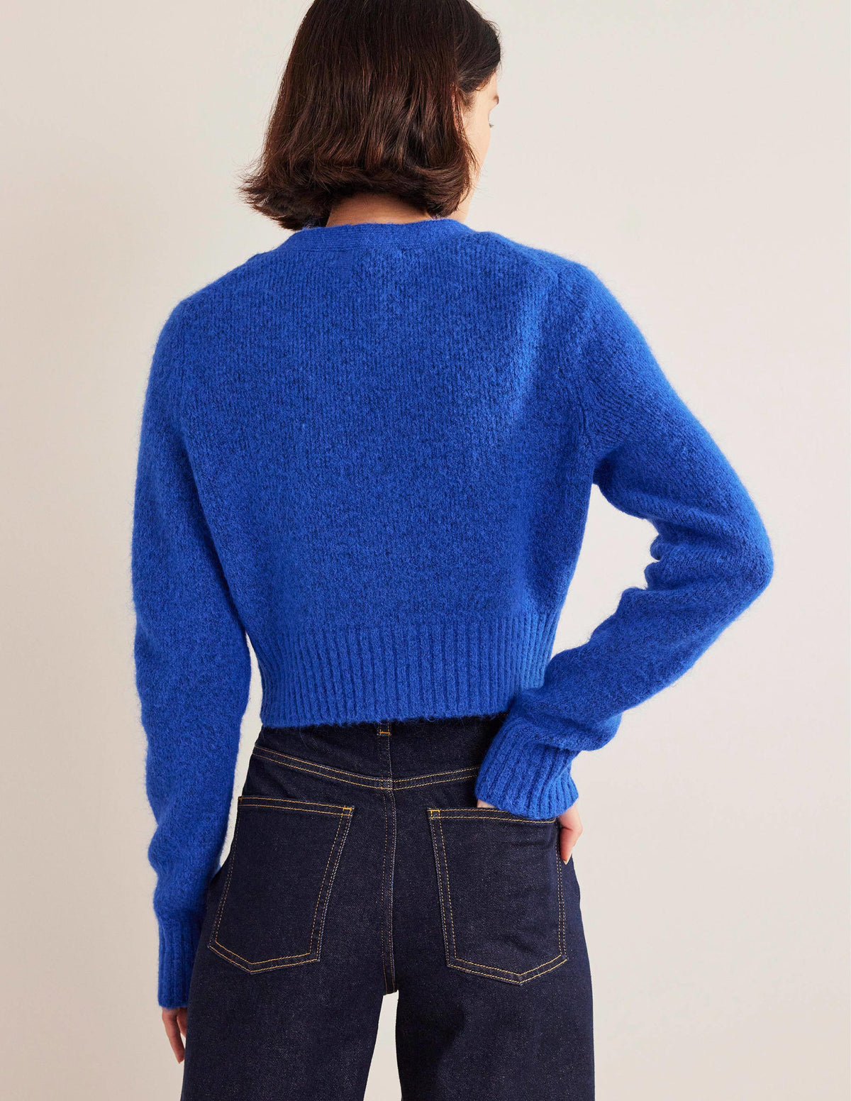 Fluffy Cropped V-Neck Cardigan-Summit-3