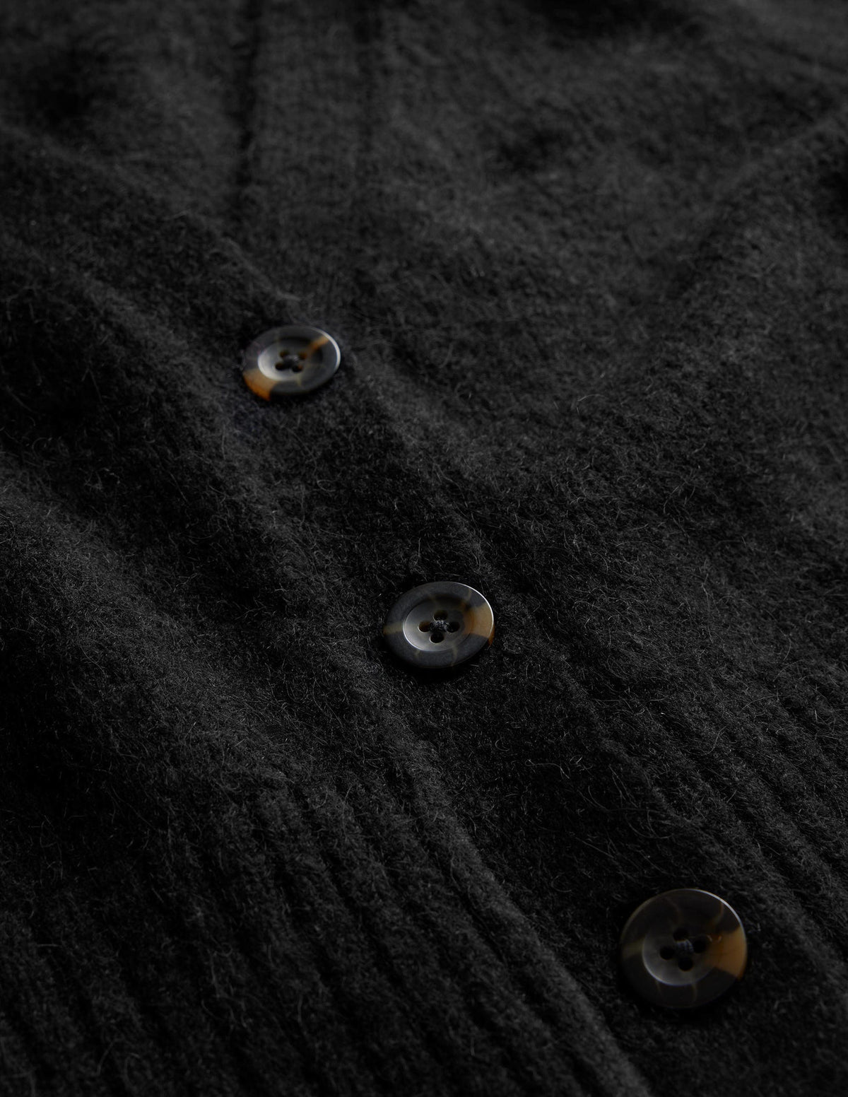 Fluffy Cropped V-Neck Cardigan-Black - Image 6
