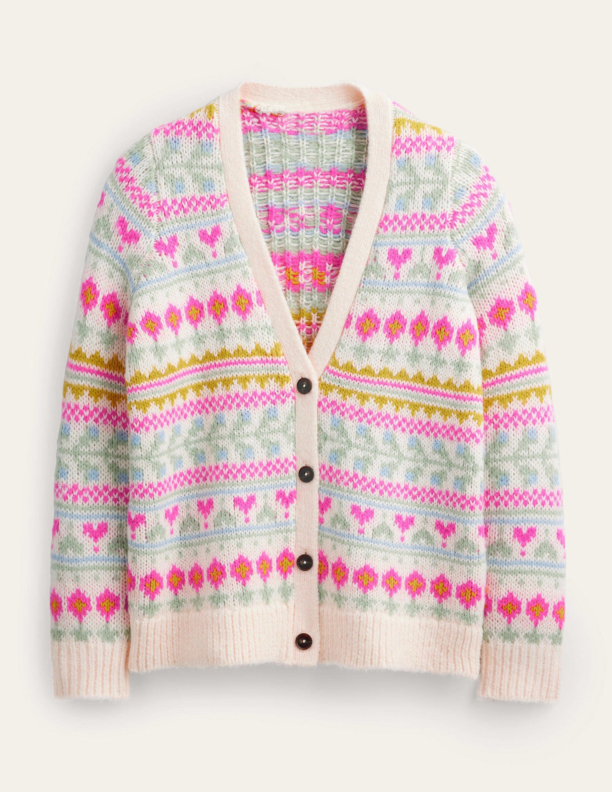 Fluffy Fair Isle Cardigan-Ivory, Multi Fairisle-6
