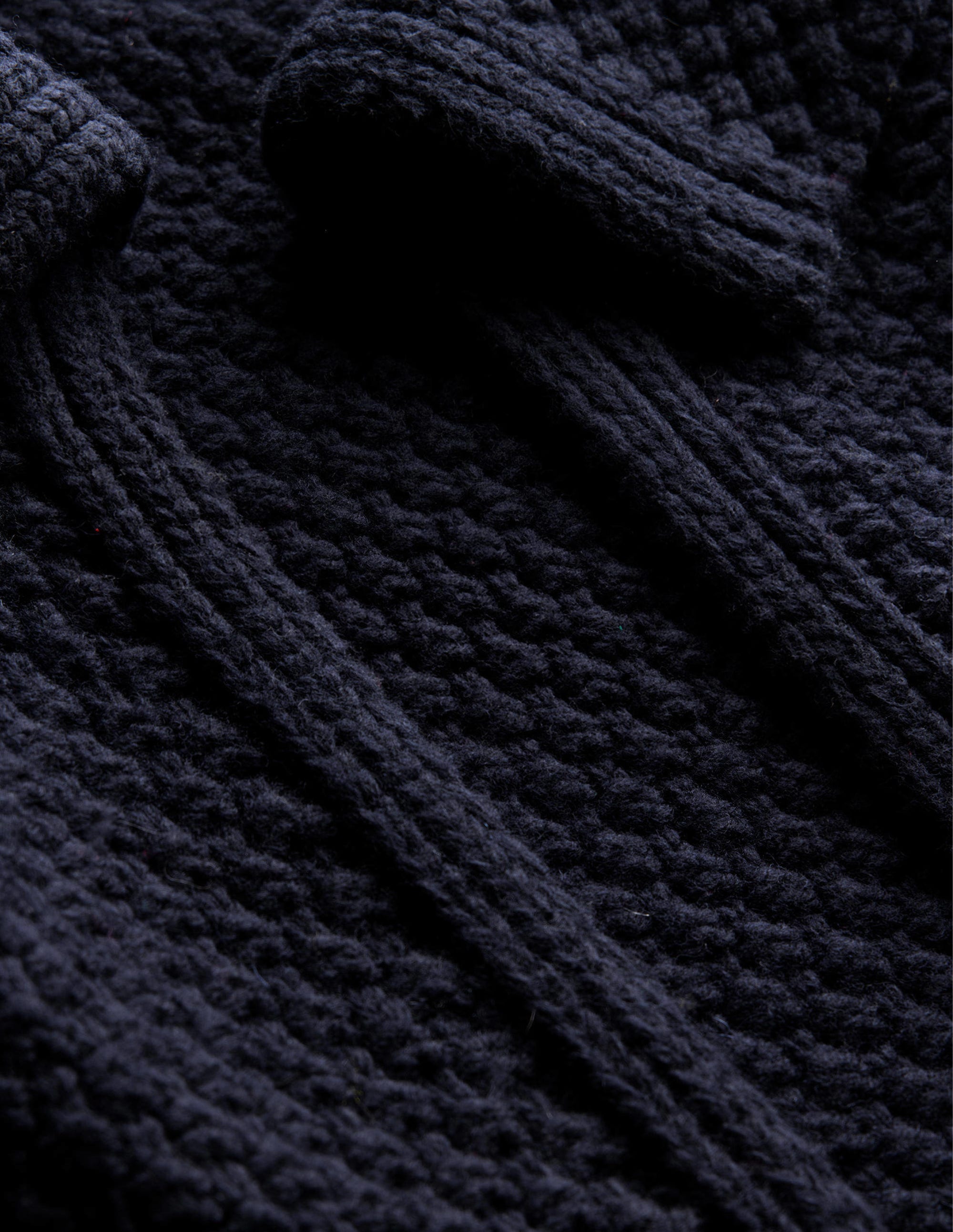 Textured Chunky Wool Coatigan-Navy - Image 6