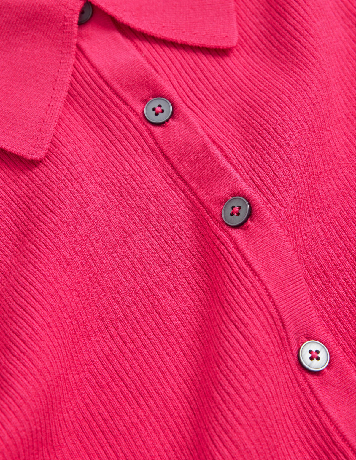 Ribbed-Knit Fitted Shirt-Virtual Pink-5