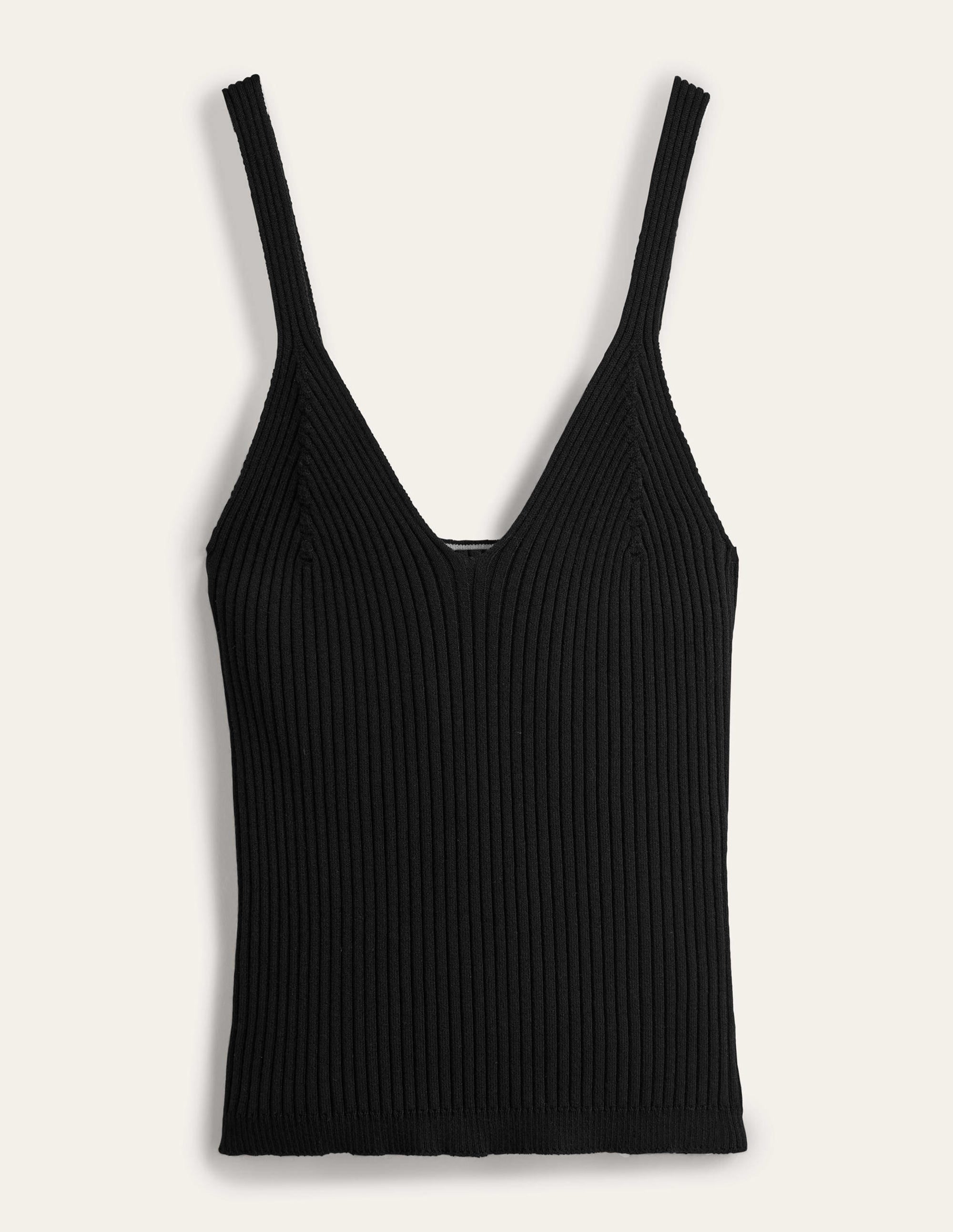 Ribbed Vest Top-Black - Image 5