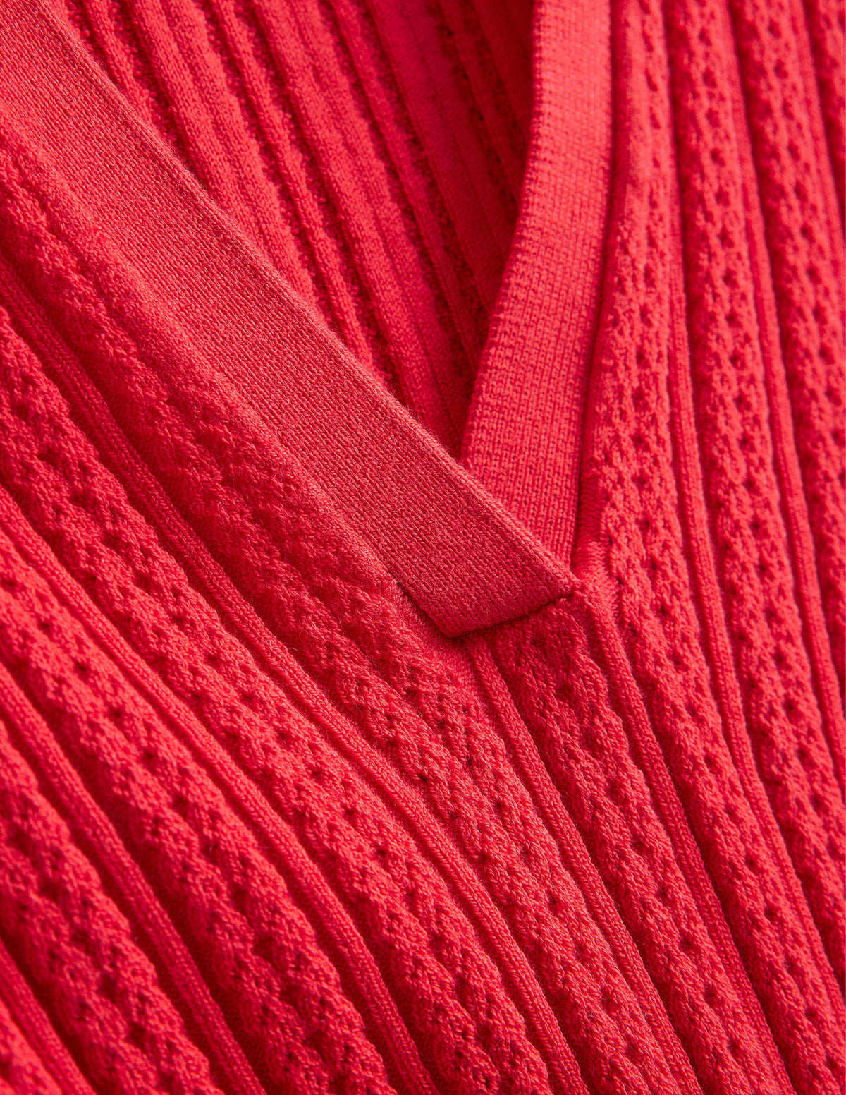 Ribbed Pointelle Collared Top-Strawberry Tart Red-6