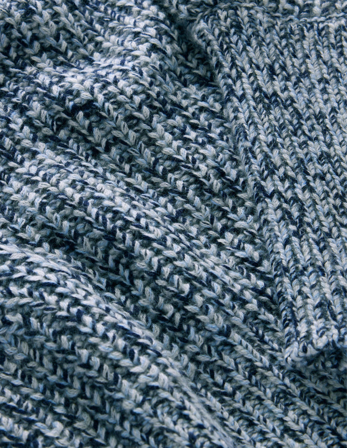 Chunky-Rib Cashmere Jumper-Blues Melange - Image 6