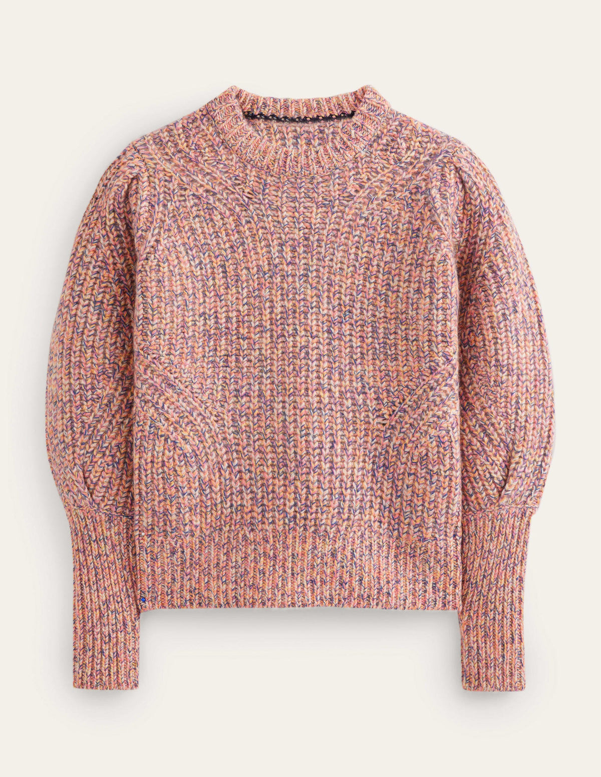 Chunky-Rib Cashmere Jumper-Dusky Rose Marl - Image 6