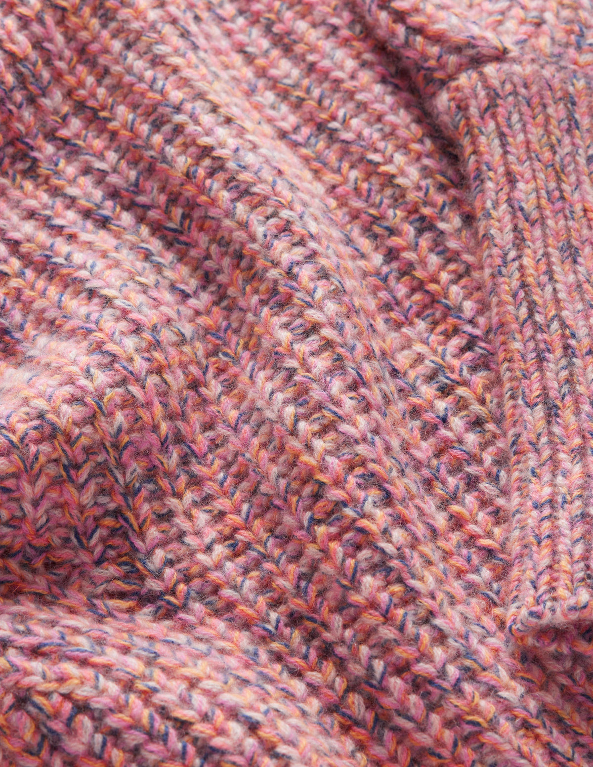 Chunky-Rib Cashmere Jumper-Dusky Rose Marl - Image 7