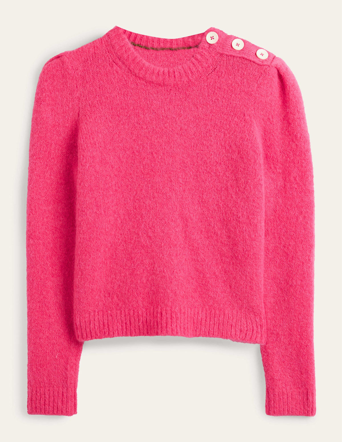 Fluffy Button Shoulder Jumper-Virtual Pink - Image 5