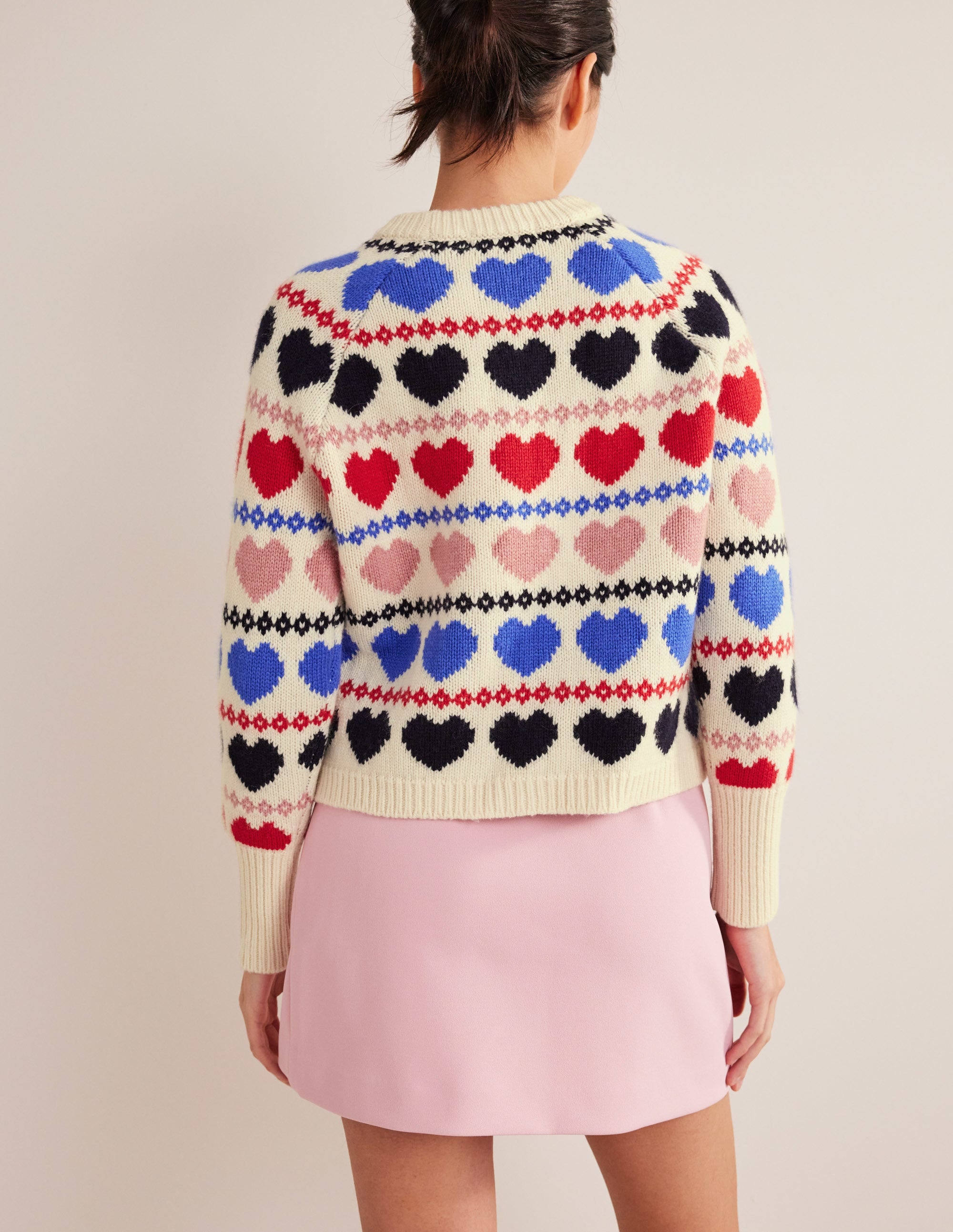 Chunky Fair Isle Jumper-Ivory Heart Fairisle - Image 3