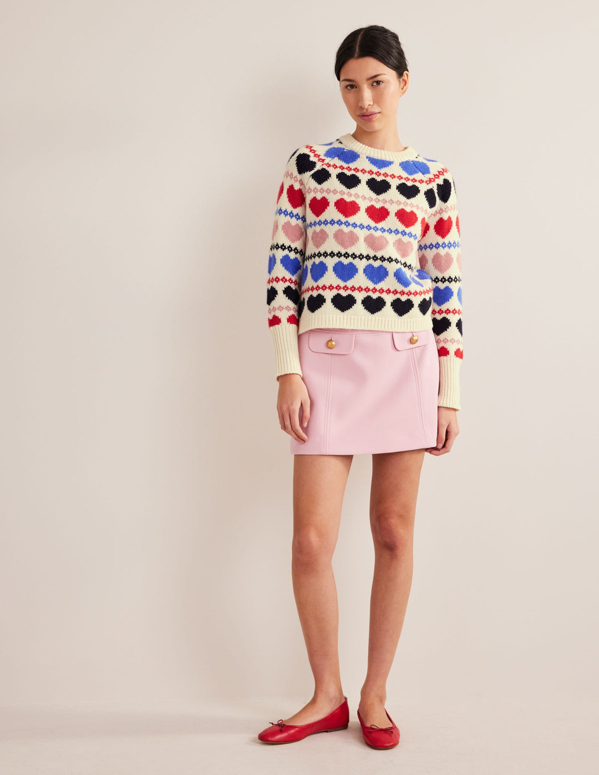 Chunky Fair Isle Jumper-Ivory Heart Fairisle - Image 4