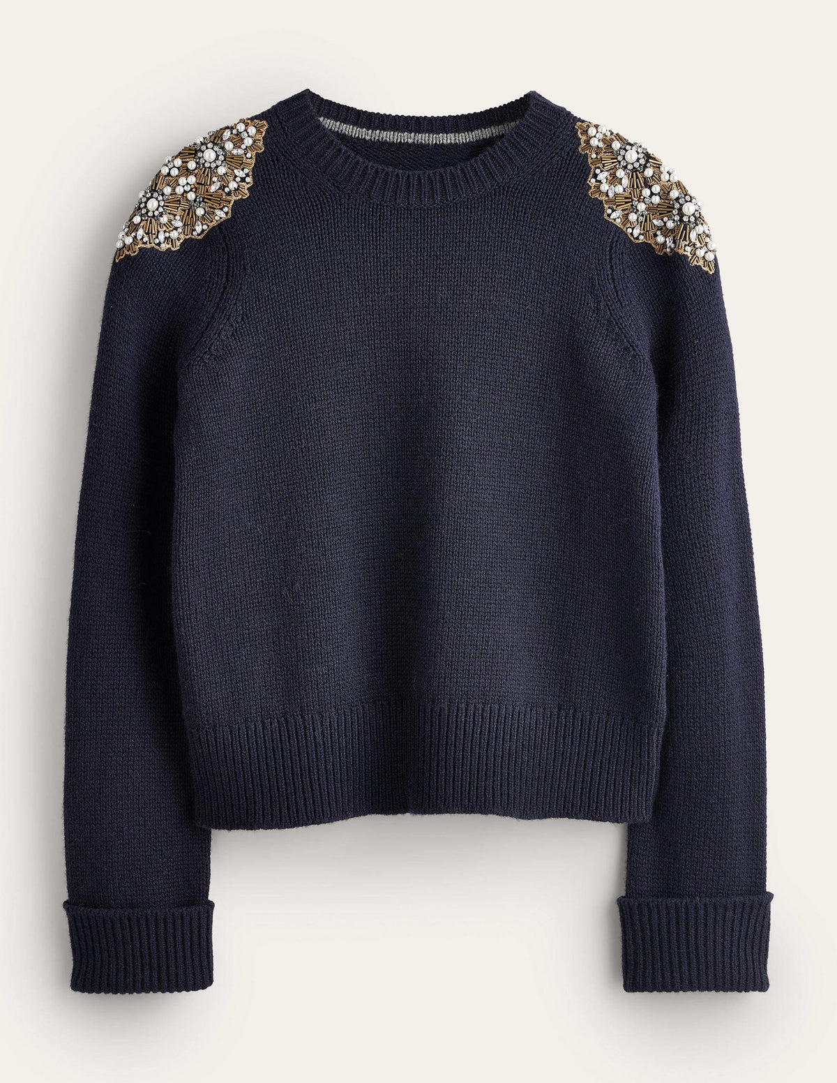 Embellished Jumper-Navy Embellishment - Image 5