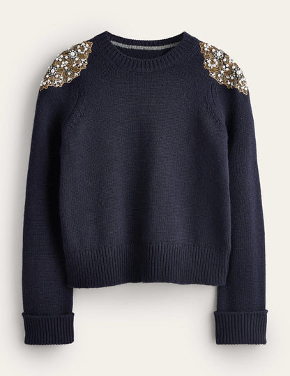 Embellished Jumper-Navy Embellishment-5