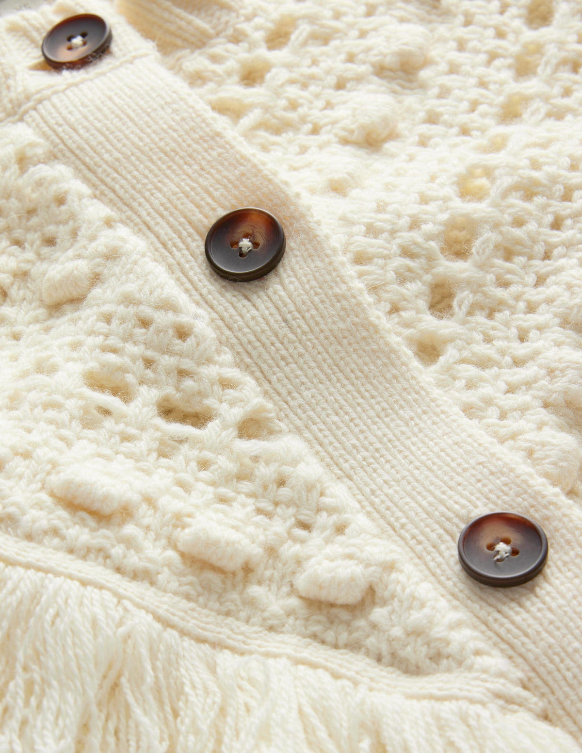 Fringe Detail Cardigan-Ivory-6