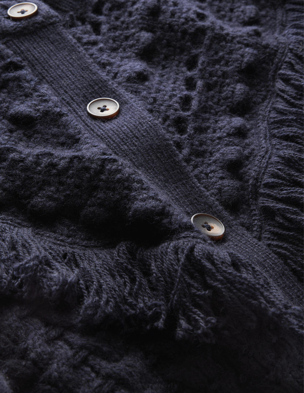 Fringe Detail Cardigan-Navy - Image 7