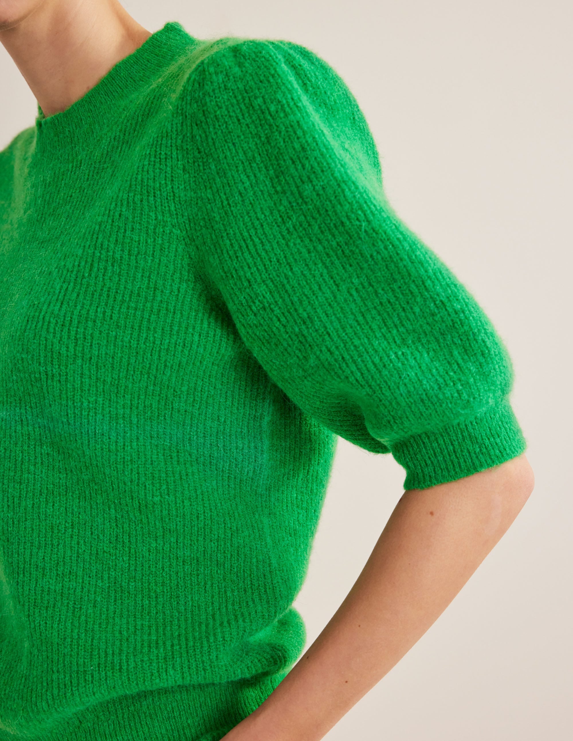 Ribbed Fluffy Top-Green Bee - Image 2