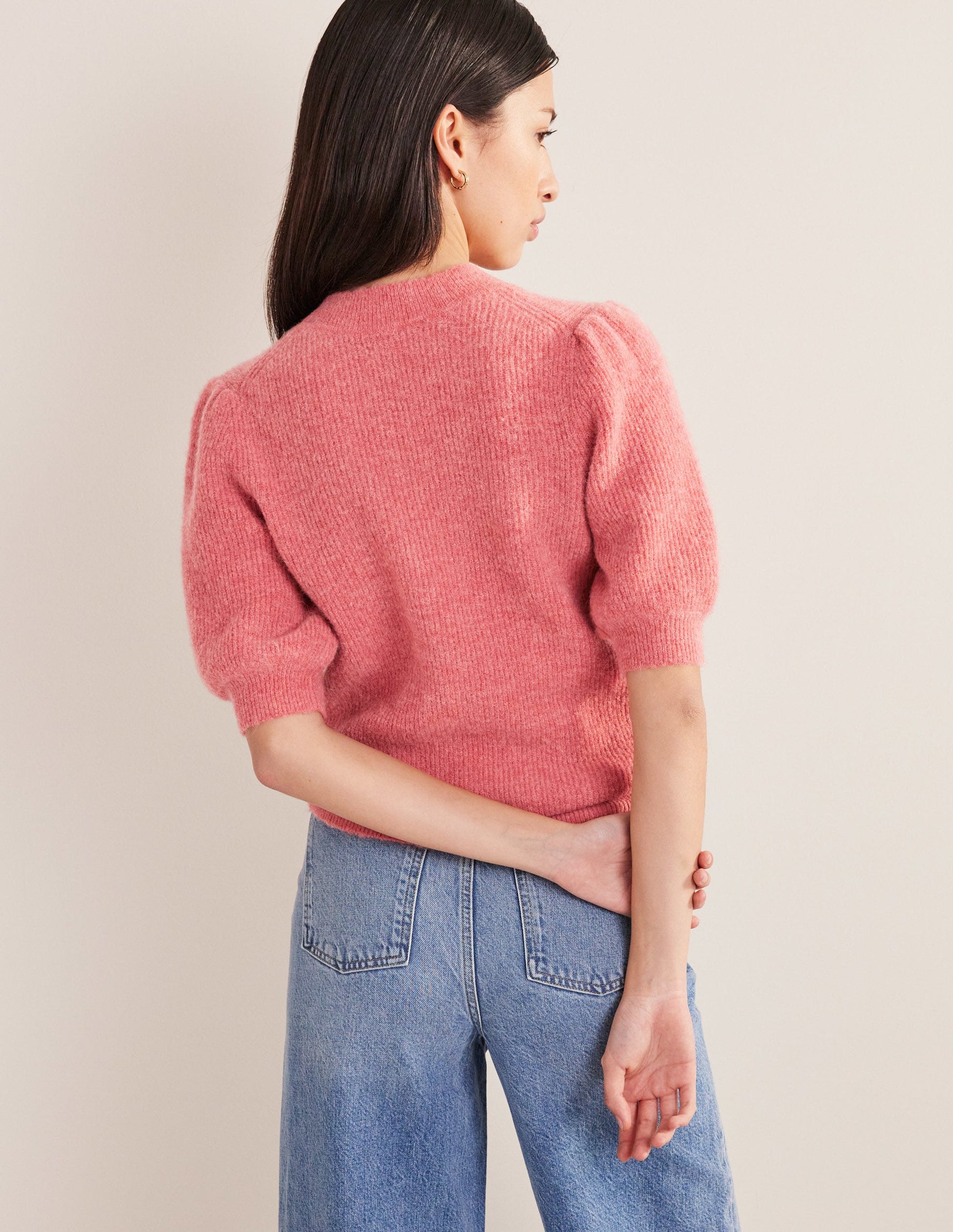 Ribbed Fluffy Top-Faded Rose-3